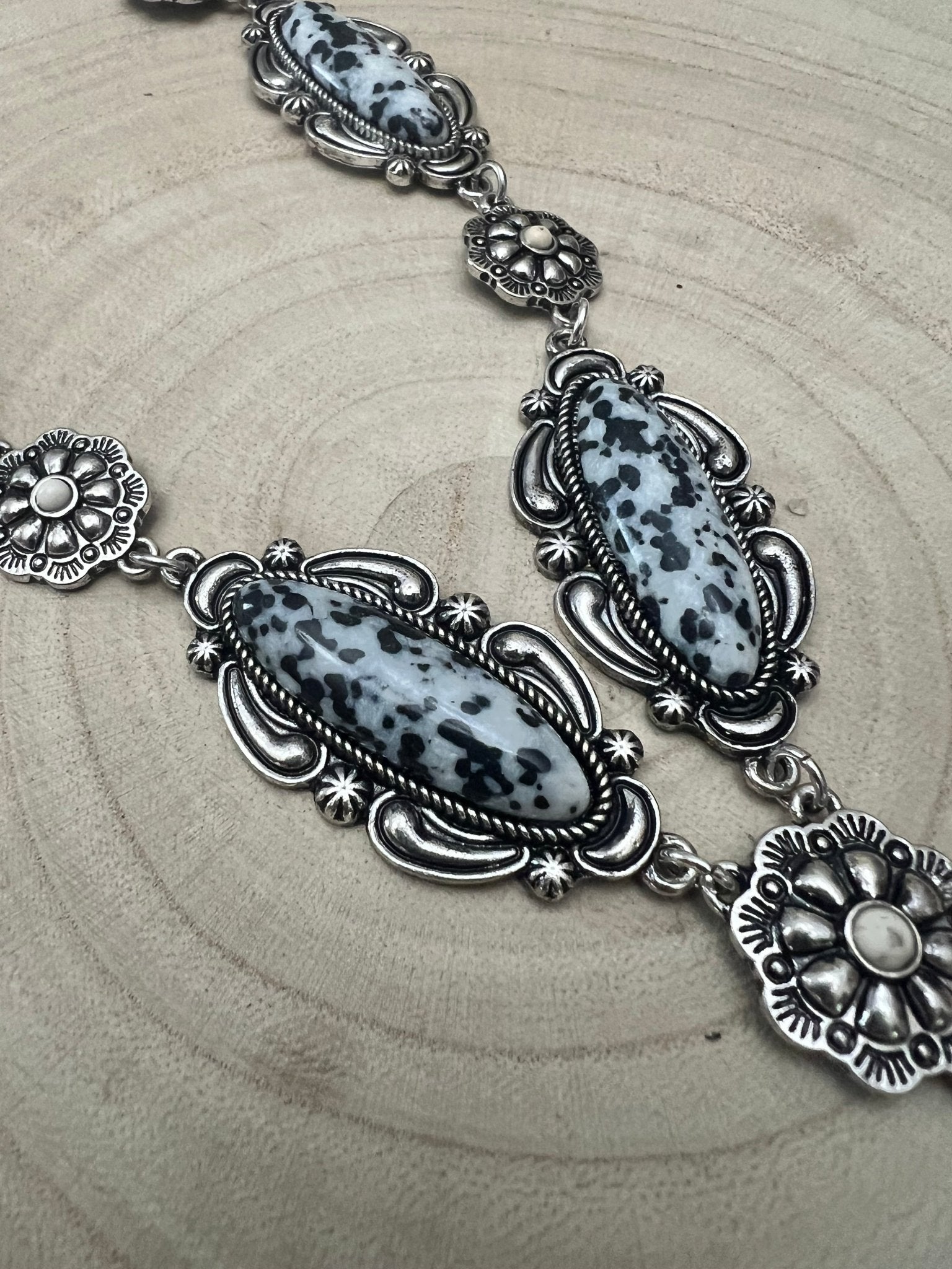 Western Faux White Buffalo Lariat Statement Necklace — 24 Inch Bold Statement - Rooted & Reckless Co.