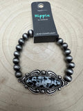 Western Faux White Buffalo Stretch Bracelet - Rooted & Reckless Co.