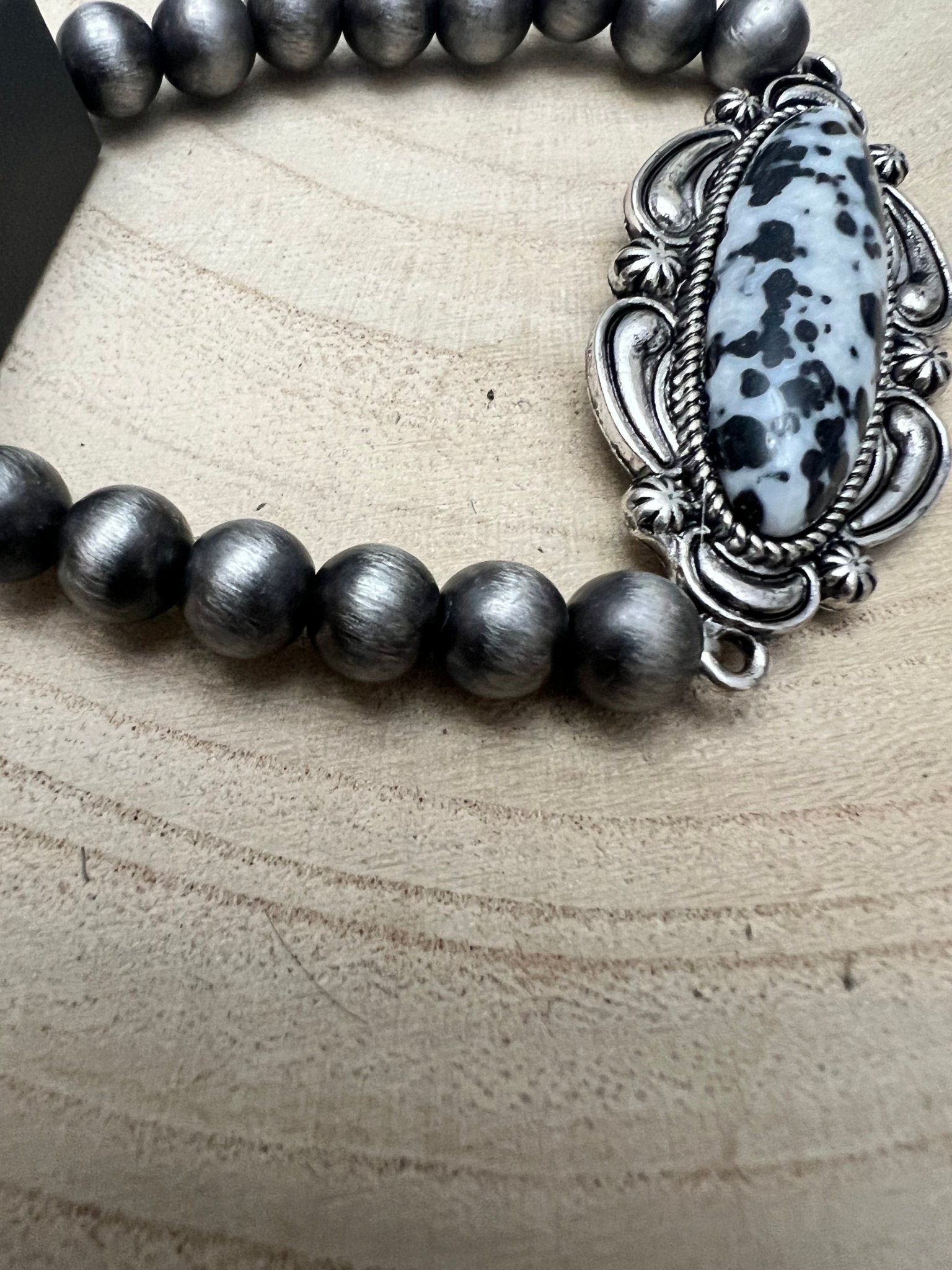 Western Faux White Buffalo Stretch Bracelet - Rooted & Reckless Co.