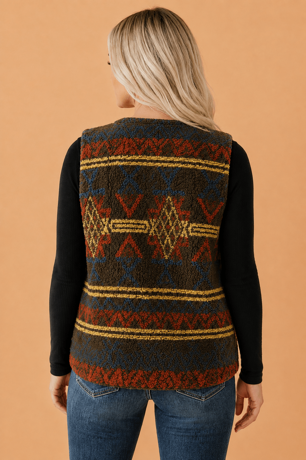 Western Fleece Pocketed Zip Up Sleeveless Vest - Rooted & Reckless Co.