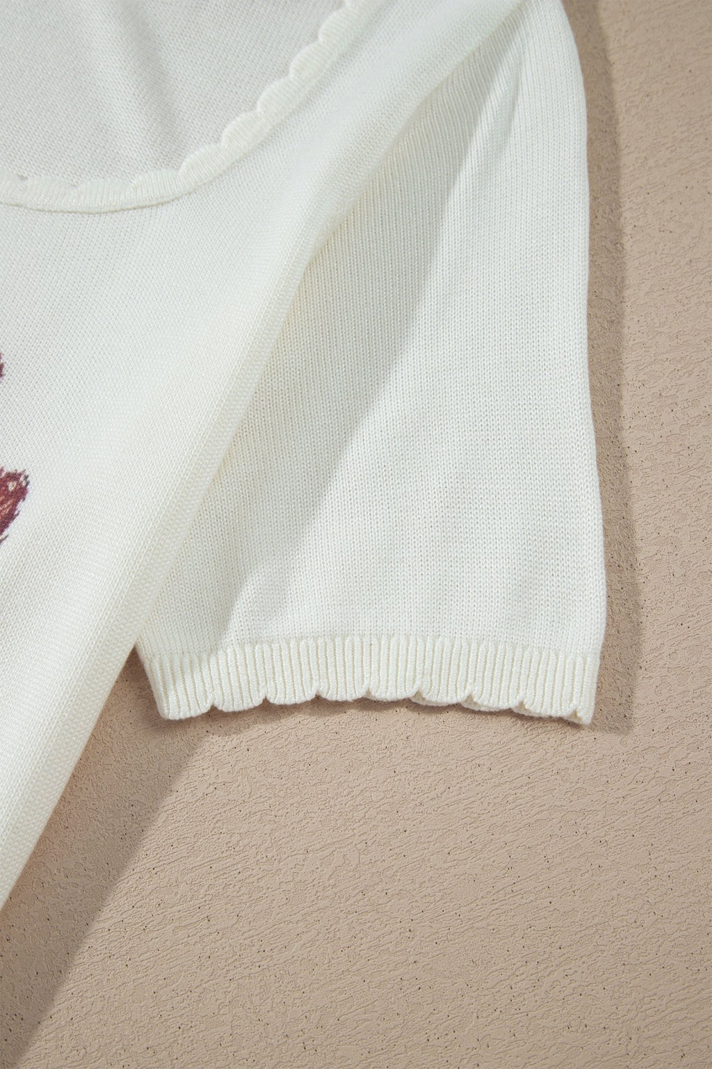 Western Floral Scalloped Square Neck Knit Top - Rooted & Reckless Co.