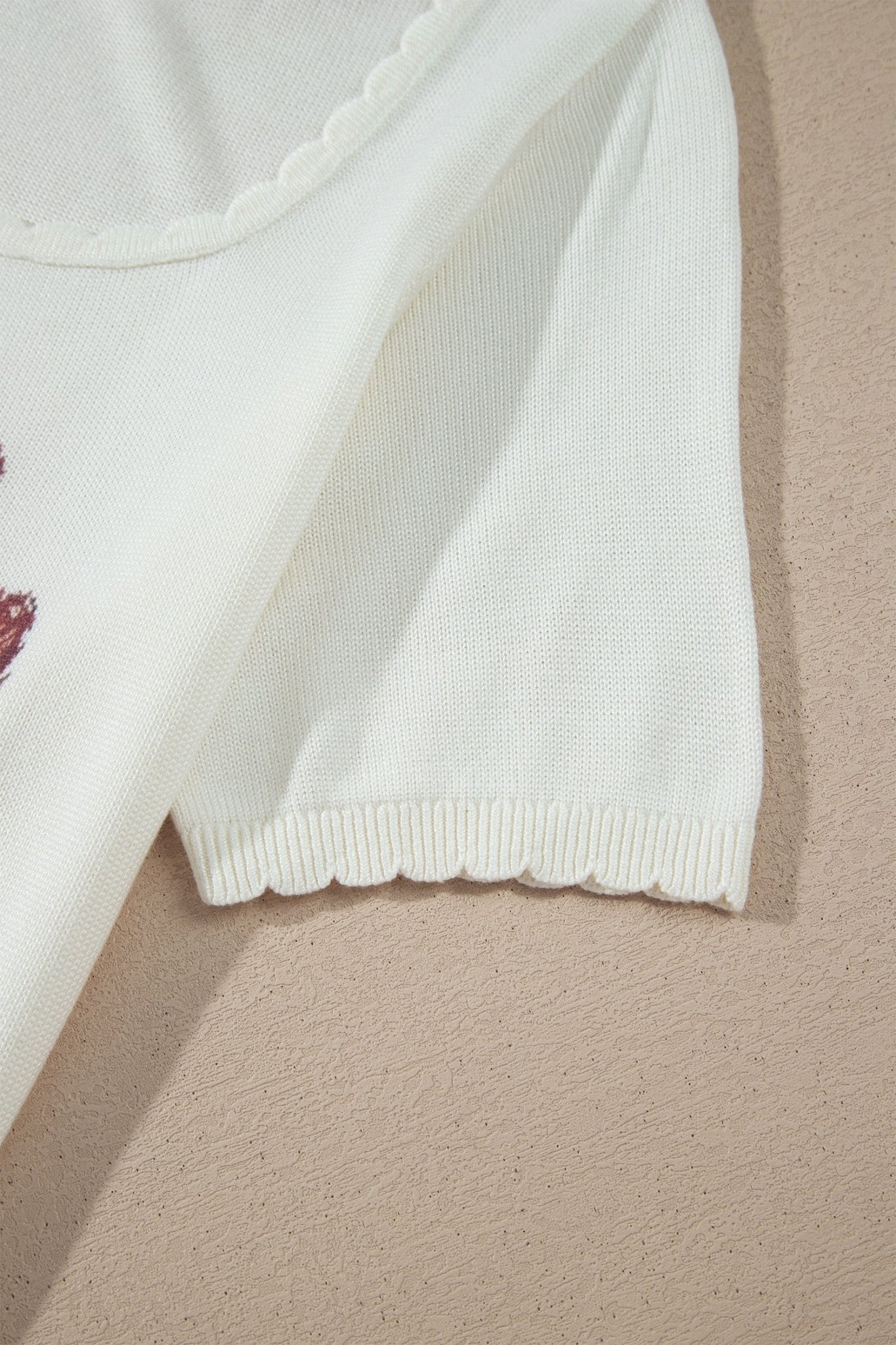 Western Floral Scalloped Square Neck Knit Top - Rooted & Reckless Co.