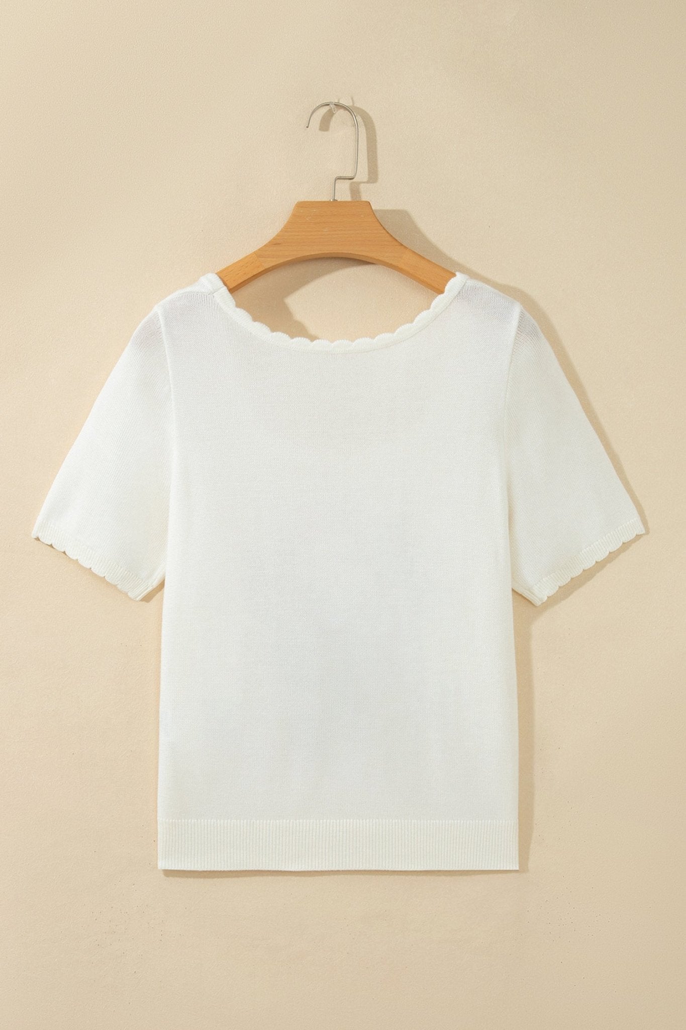 Western Floral Scalloped Square Neck Knit Top - Rooted & Reckless Co.