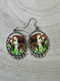 Western Framed Cow Calf Fashion Earrings — Ranch Life Statement (1½" x 1") - Rooted & Reckless Co.