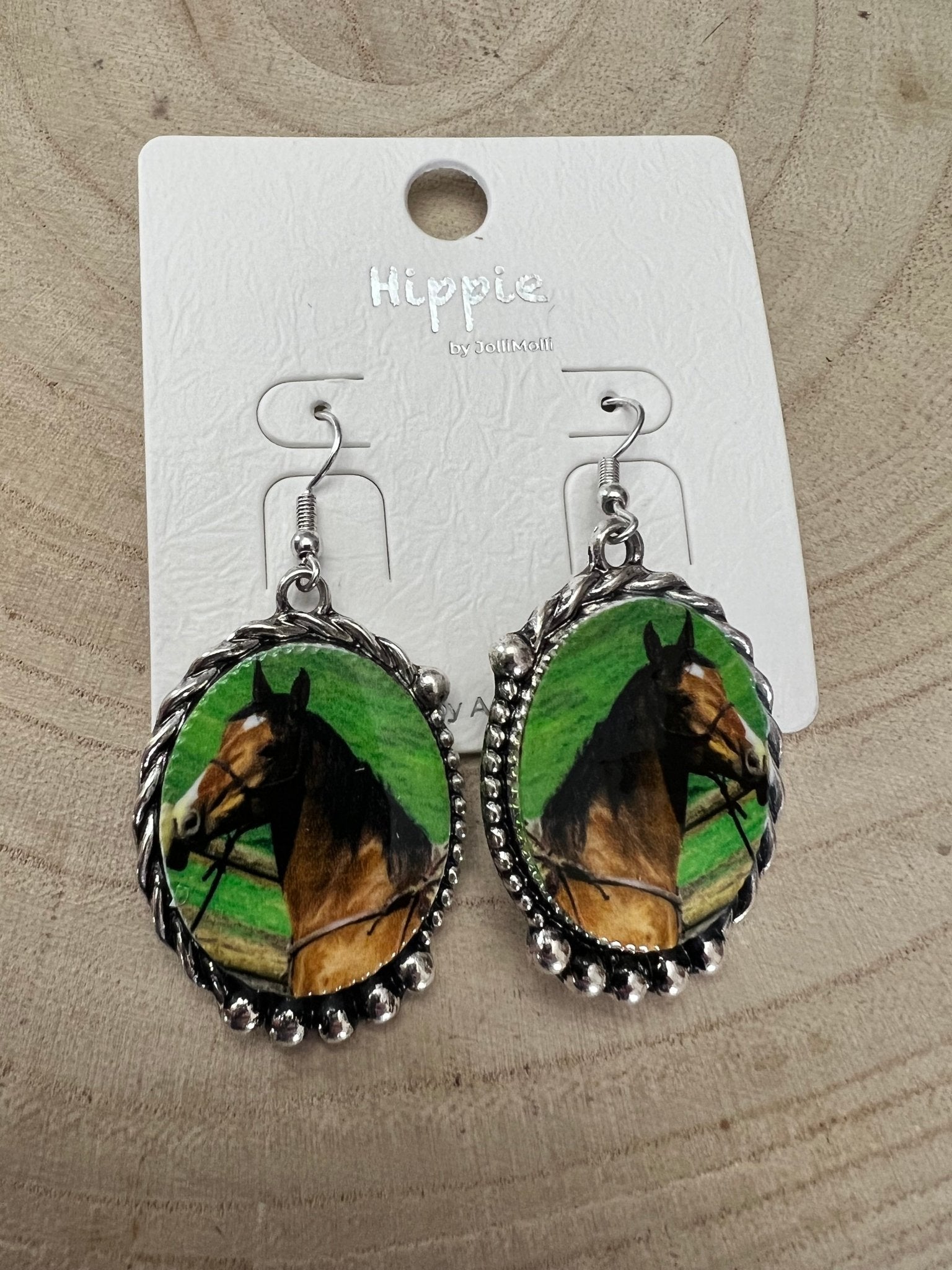 Western Framed Horse Fashion Earrings — Equestrian Statement (1½" x 1") - Rooted & Reckless Co.