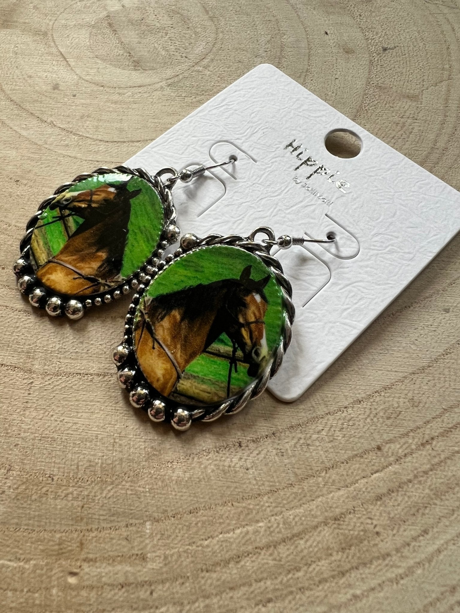 Western Framed Horse Fashion Earrings — Equestrian Statement (1½" x 1") - Rooted & Reckless Co.