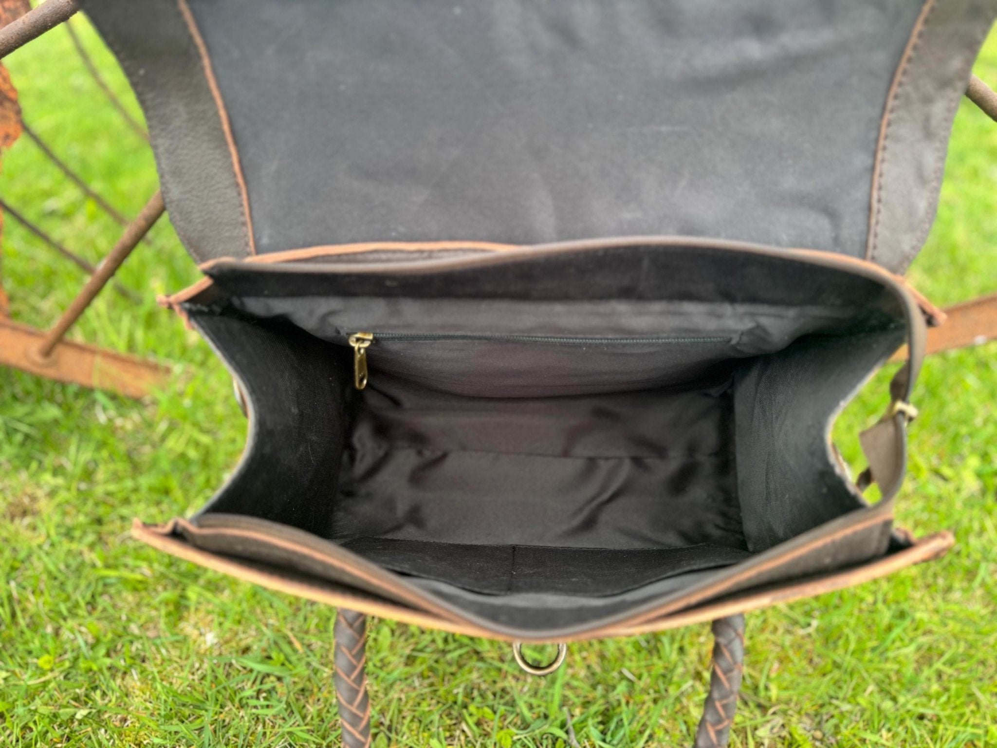Western Genuine Leather Checkered Handbag by Double B - Rooted & Reckless Co.