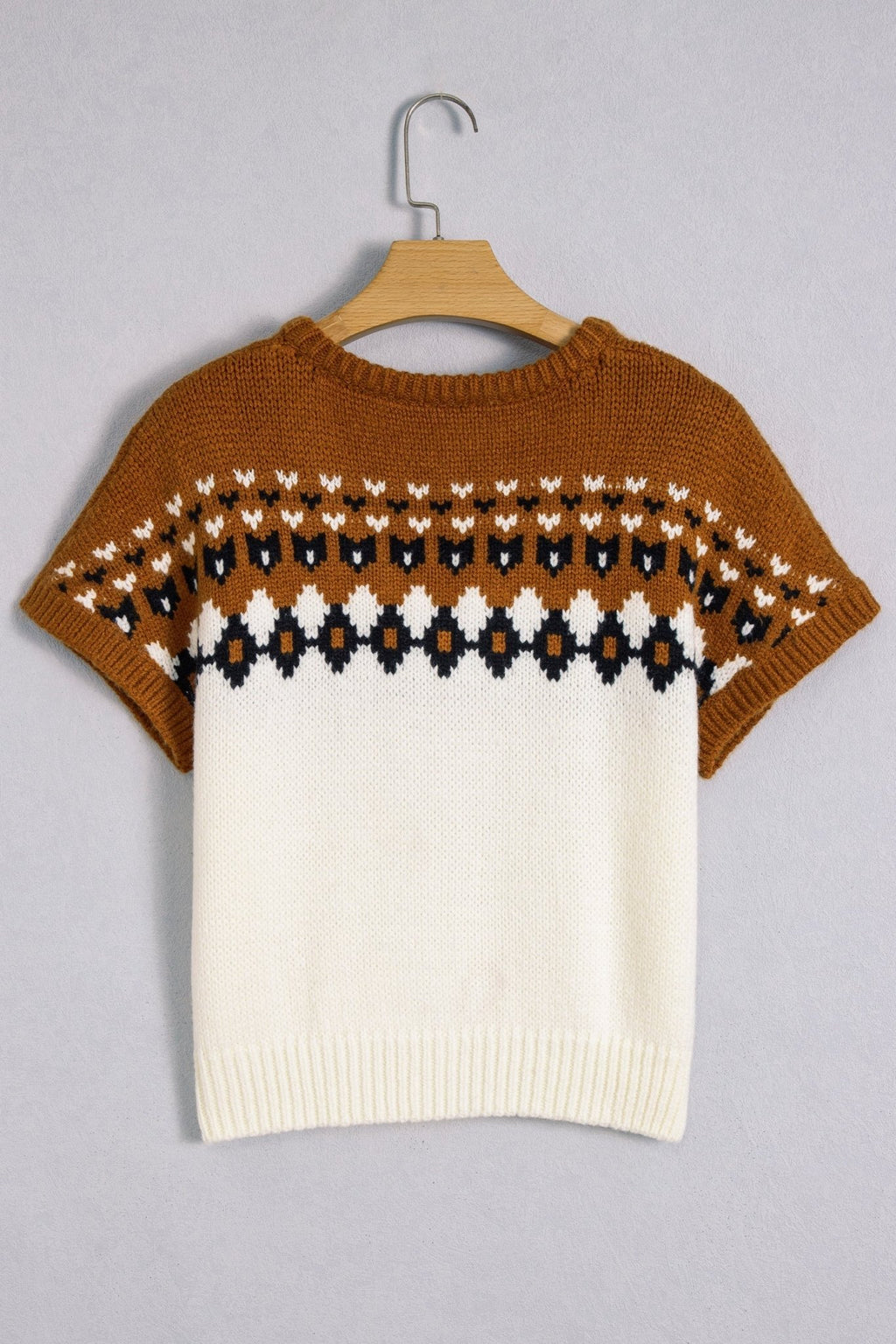 Western Geometric V-Neck Short Sleeve Knit T-Shirt - Rooted & Reckless Co.