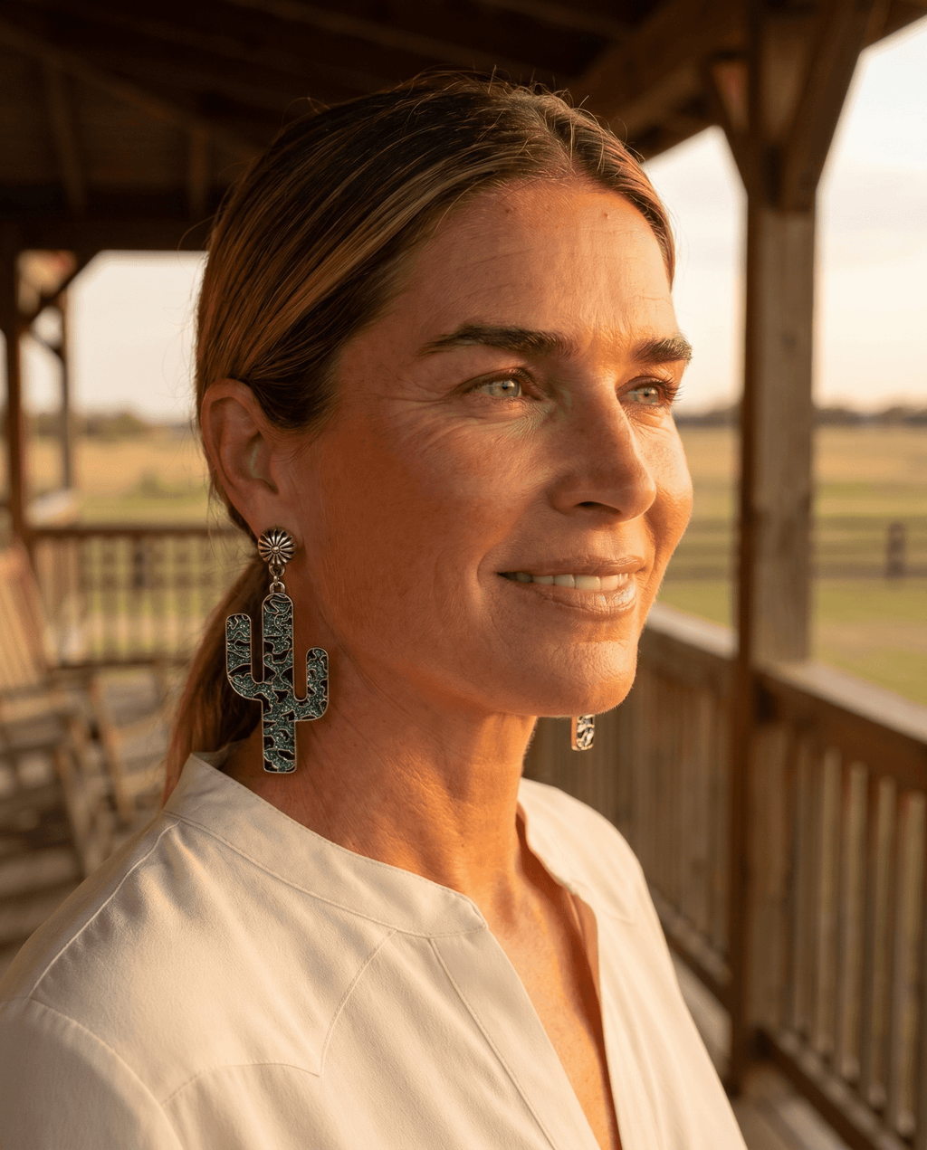 Western Glitter Enamel Cactus Dangle Earrings — Playful 2½" Drop - Rooted & Reckless Co.