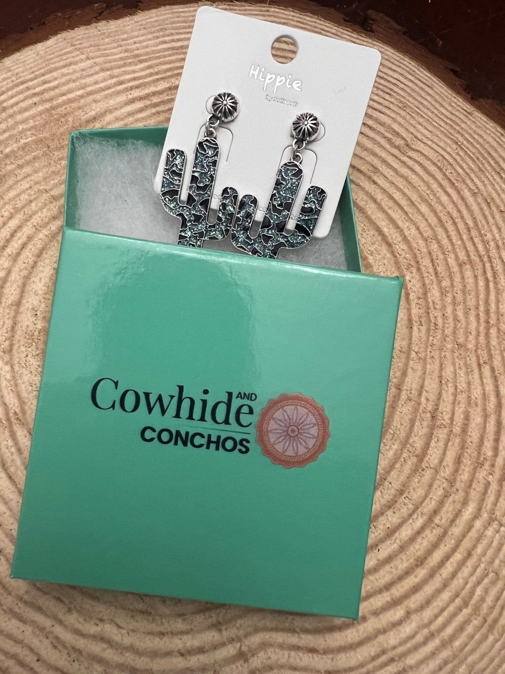 Western Glitter Enamel Cactus Dangle Earrings — Playful 2½" Drop - Rooted & Reckless Co.
