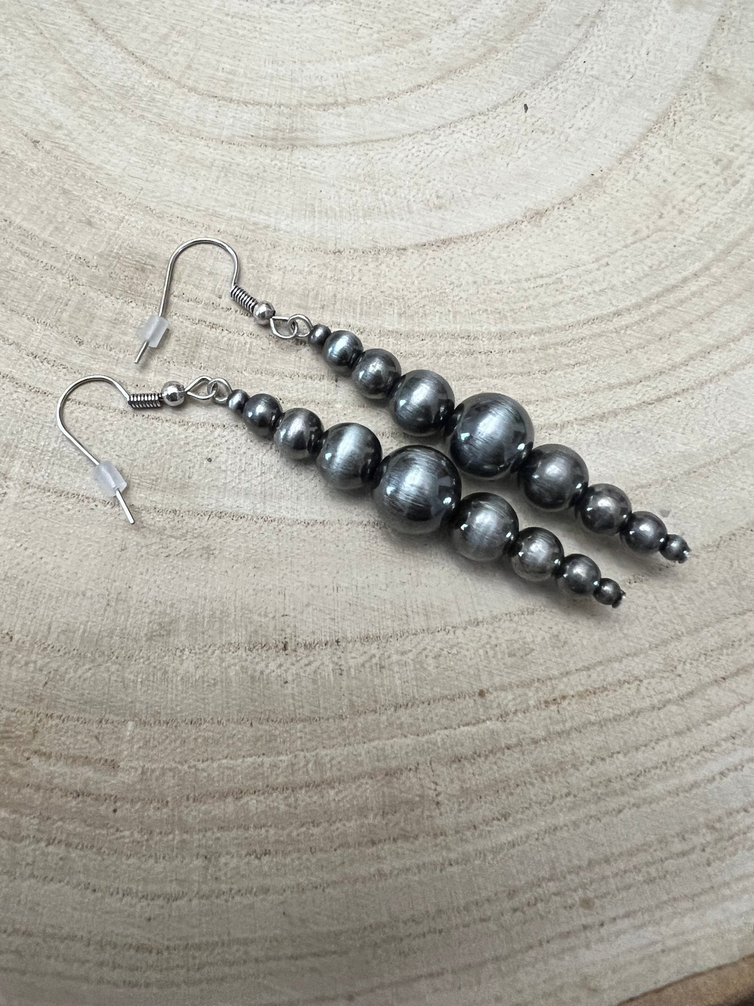 Western Graduated Faux Sterling Pearl Dangle Earrings — 2" Drop - Rooted & Reckless Co.