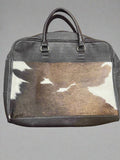 Western Hair-on-Hide Cowhide Laptop Bag — 15" Real Cowhide with Premium Leather & Adjustable Strap - Rooted & Reckless Co.