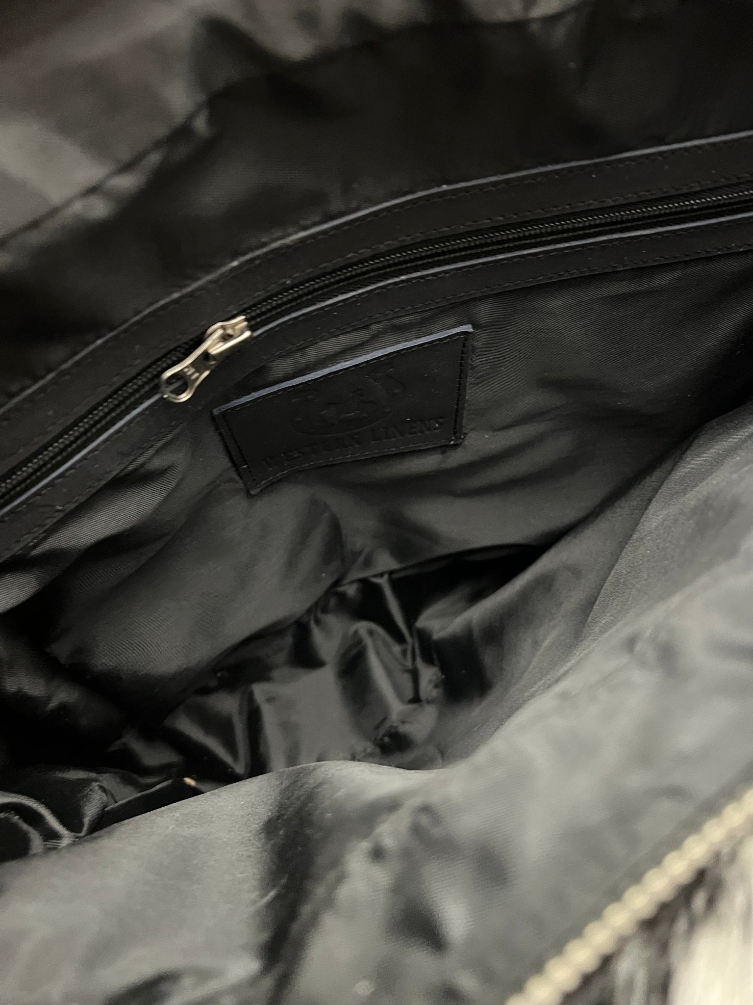 Western Hair-on-Hide Crossbody Diaper Bag — Black & White Cowhide (18" with Adjustable Strap) - Rooted & Reckless Co.