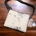 Western Hand-Tooled Genuine Hair-On Leather Crossbody Handbag — Full Grain Cowhide with YKK Zipper - Rooted & Reckless Co.