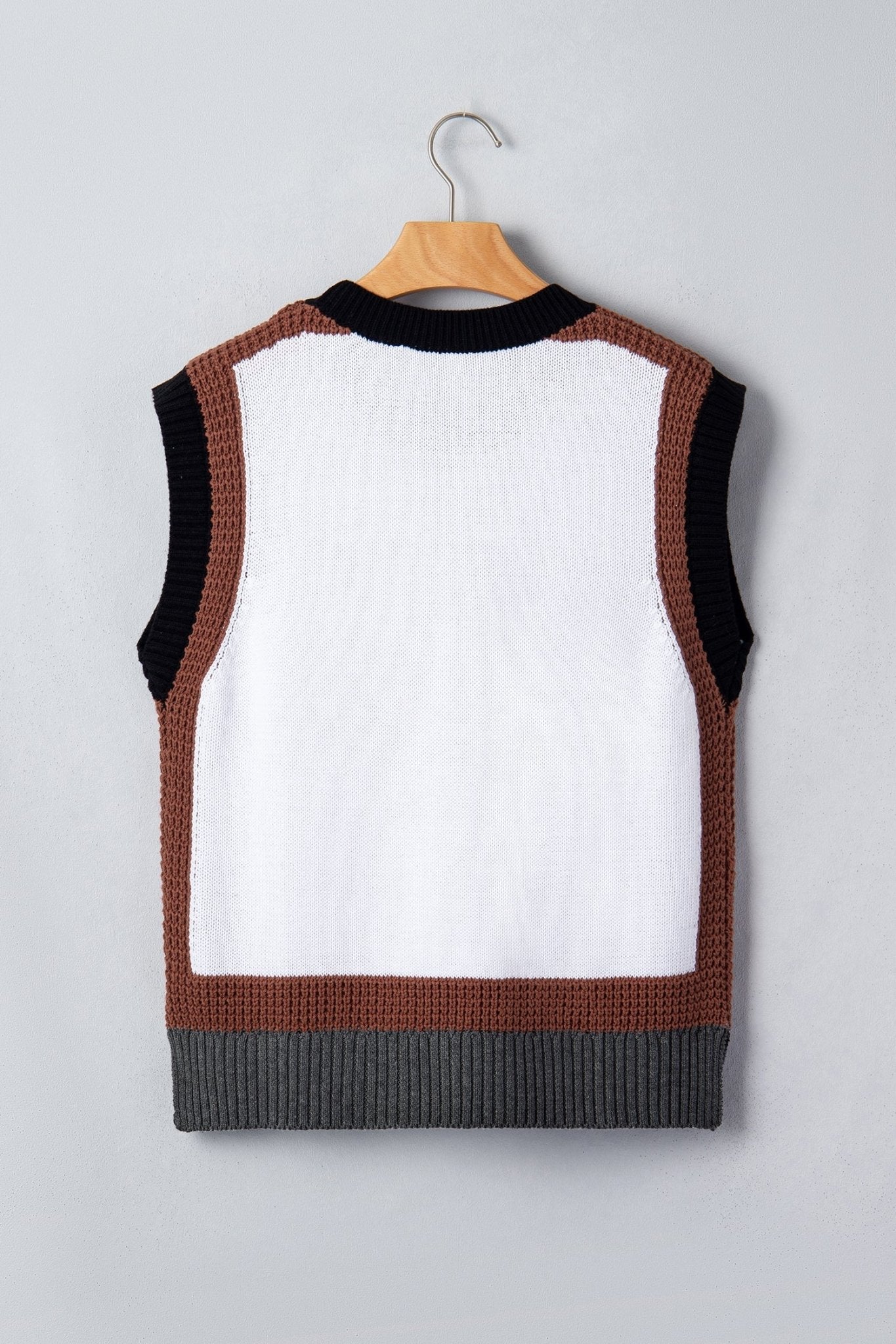 Western Horse Colorblock Trim Sleeveless Sweater Top - Rooted & Reckless Co.
