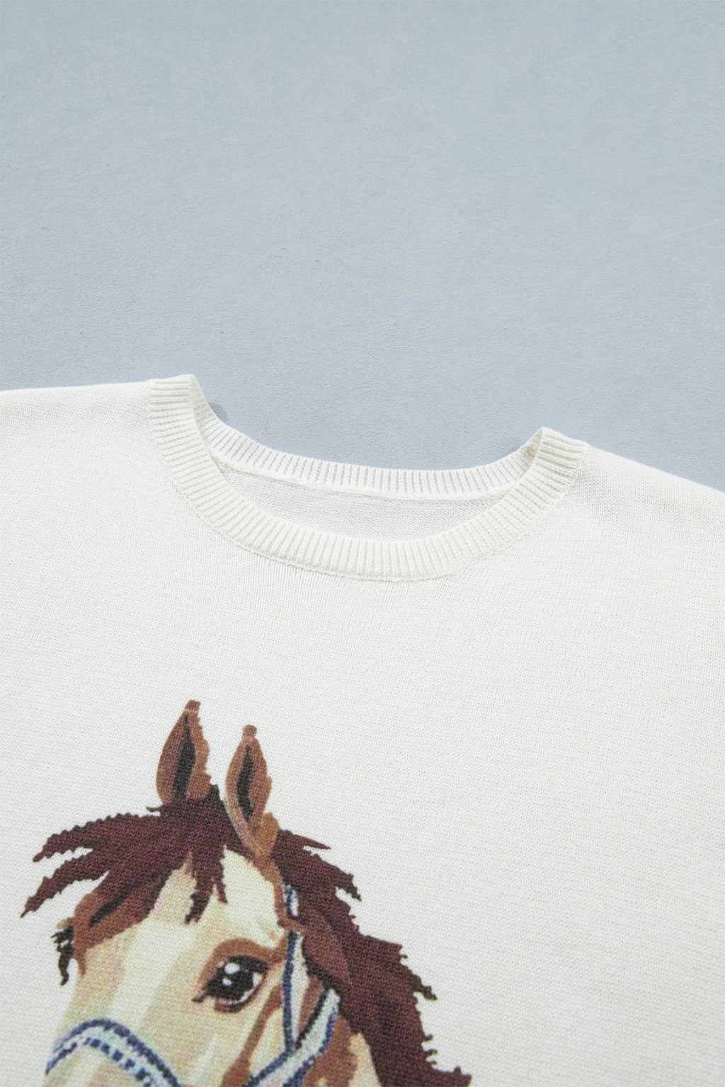 Western Horse Head Short Sleeve Sweater - Rooted & Reckless Co.
