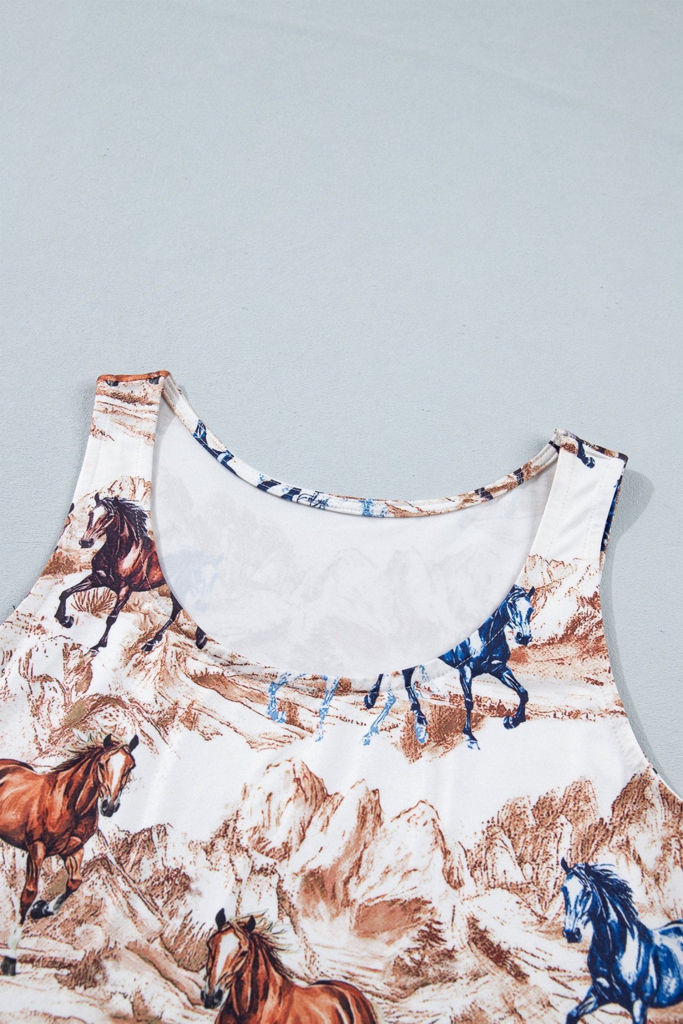 Western Horse Scoop Neck Tank Top - Rooted & Reckless Co.