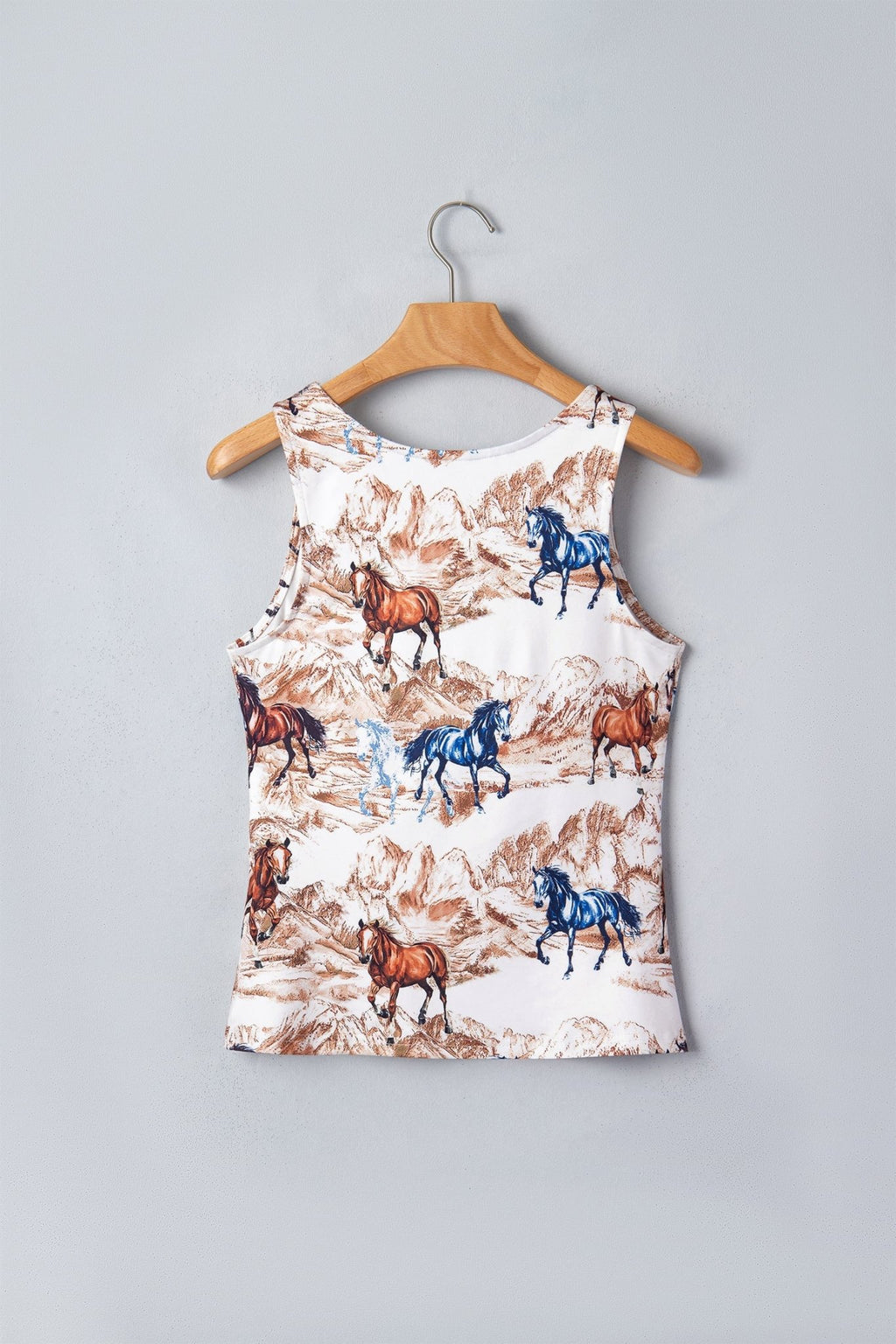 Western Horse Scoop Neck Tank Top - Rooted & Reckless Co.