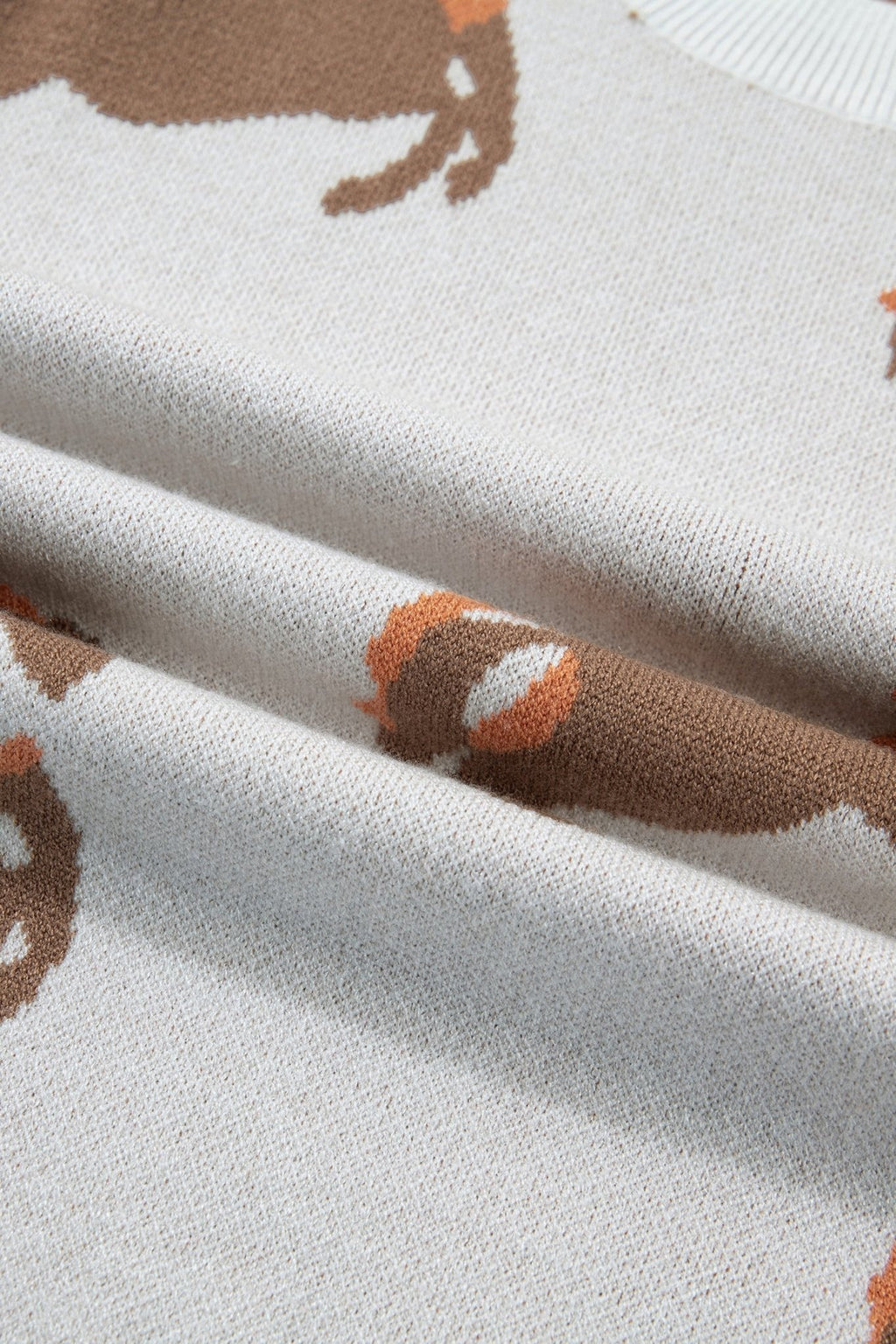 Western Horse Short Puff Sleeve Sweater - Rooted & Reckless Co.