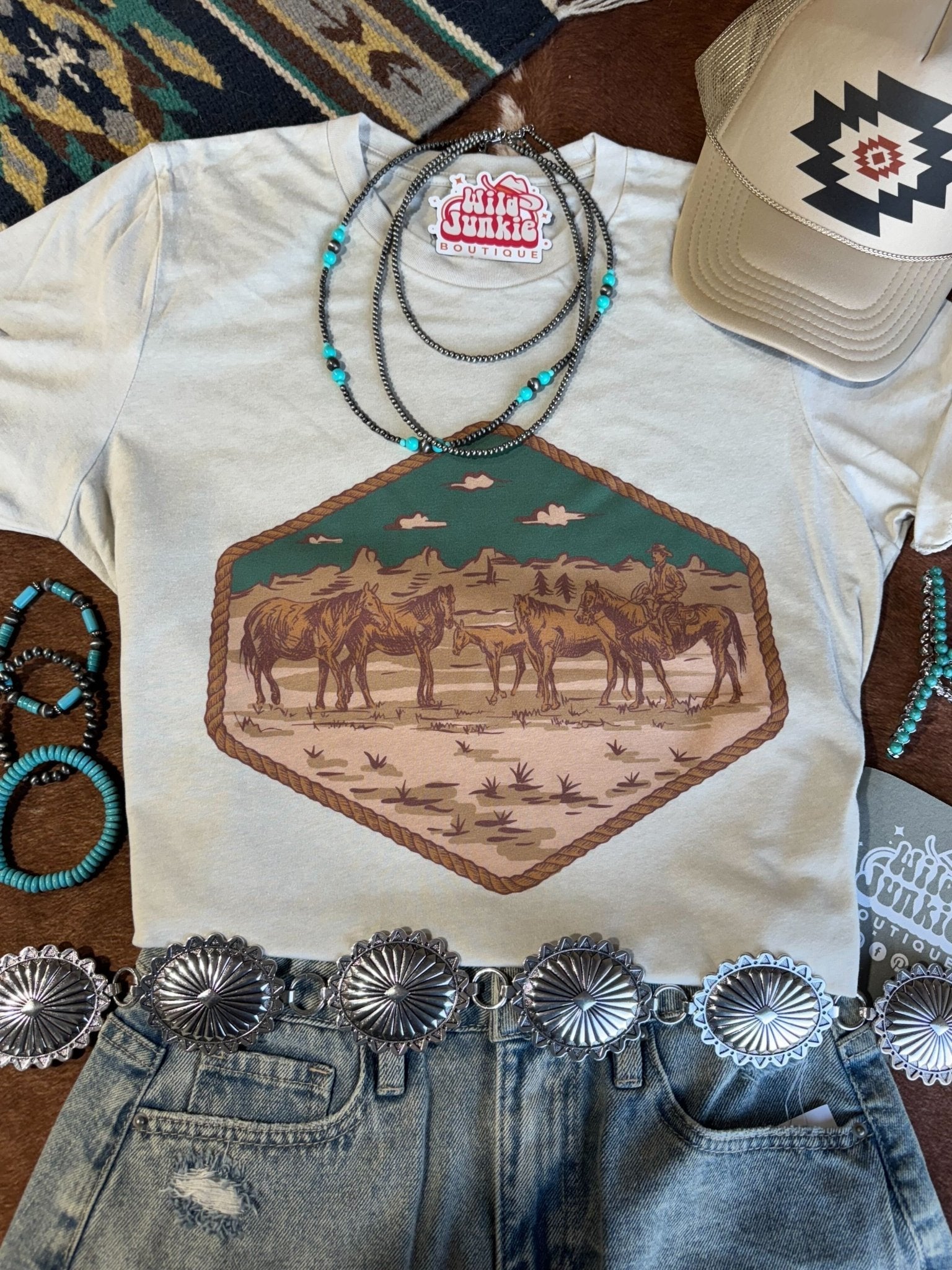 Western Horses Graphic Tee - Rooted & Reckless Co.