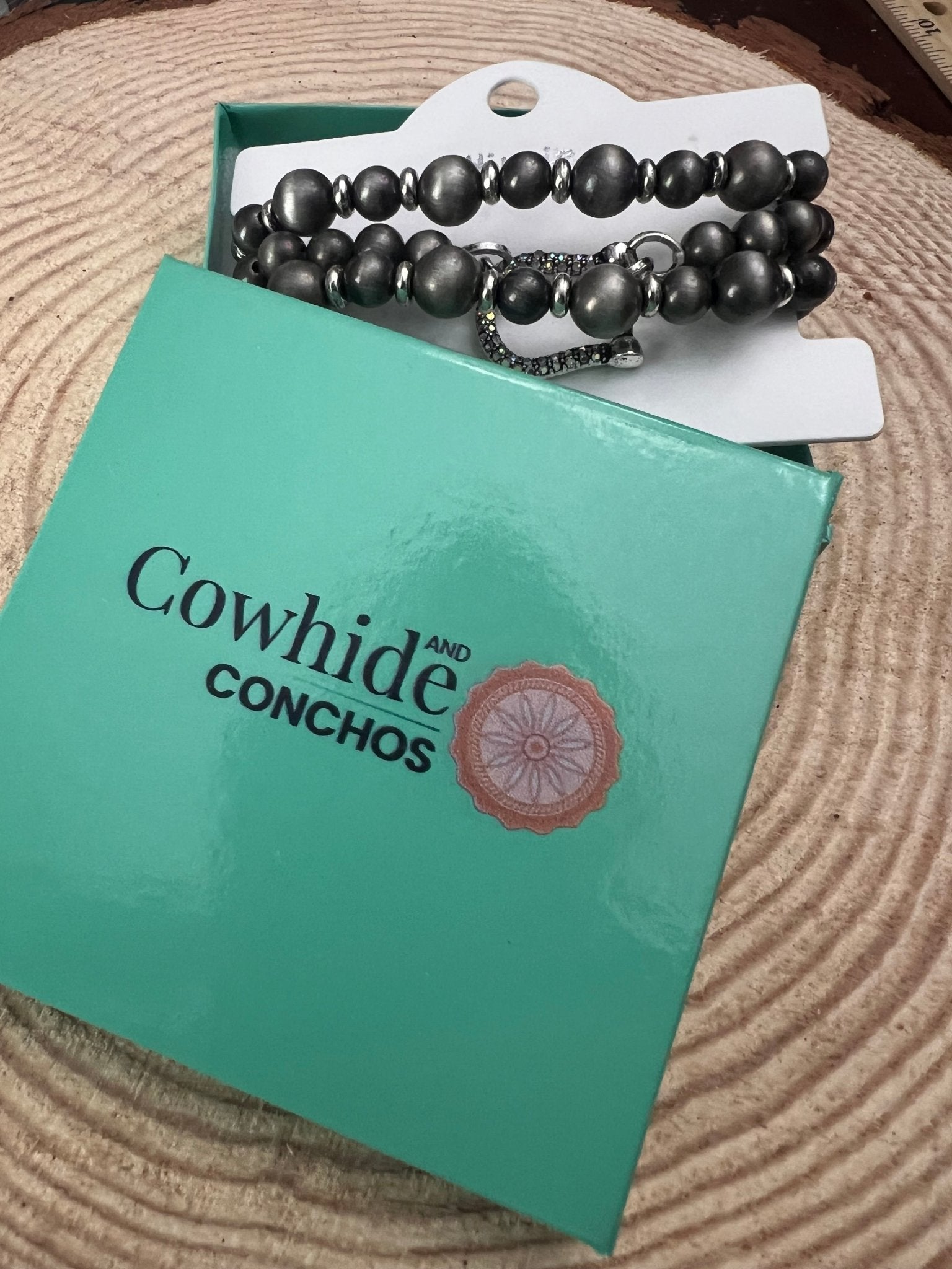 Western Horseshoe Bracelet Set — 3-Piece Rhinestone Stretch Stack - Rooted & Reckless Co.