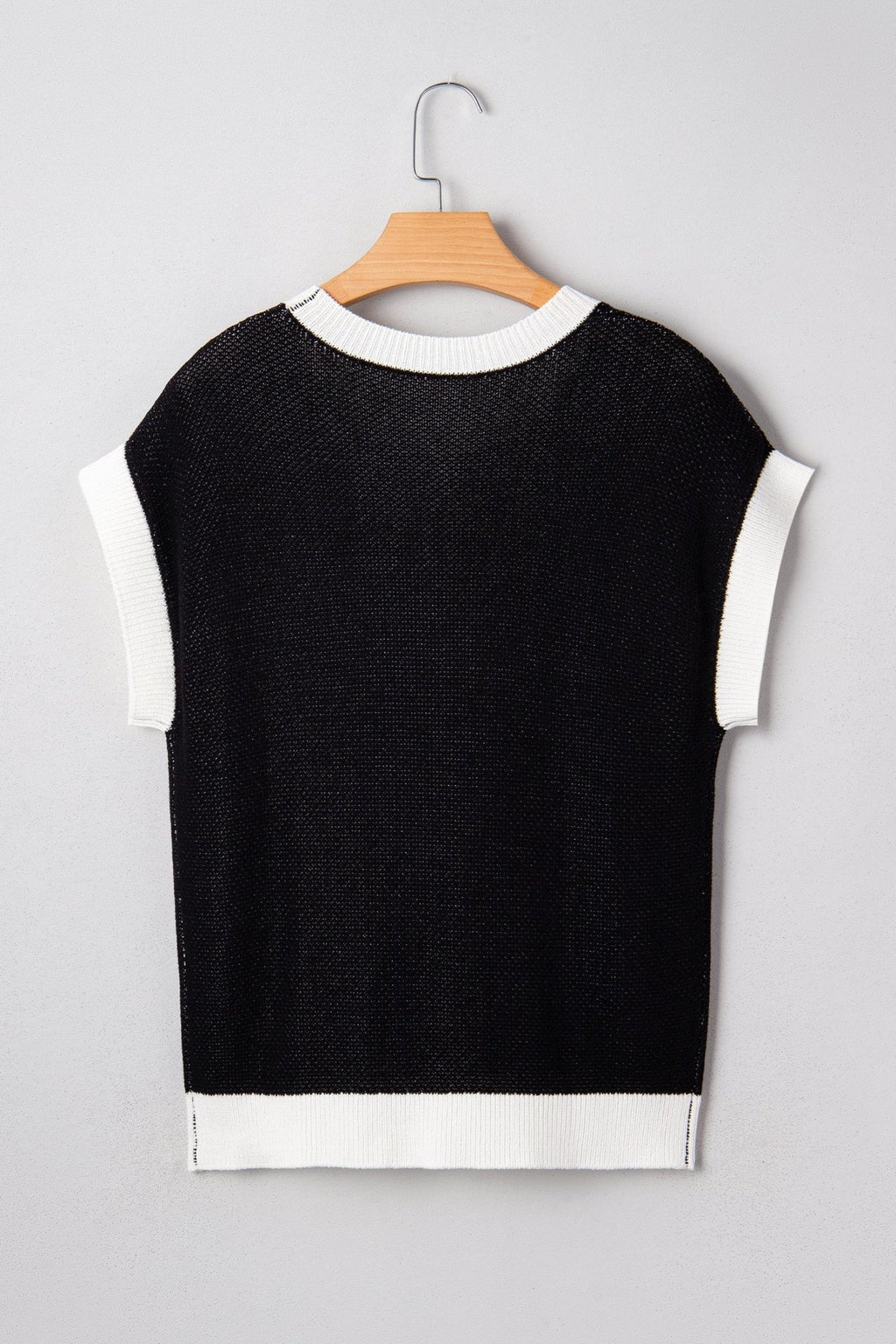 Western Horseshoe Contrast Trim Short Sleeve Sweater - Rooted & Reckless Co.