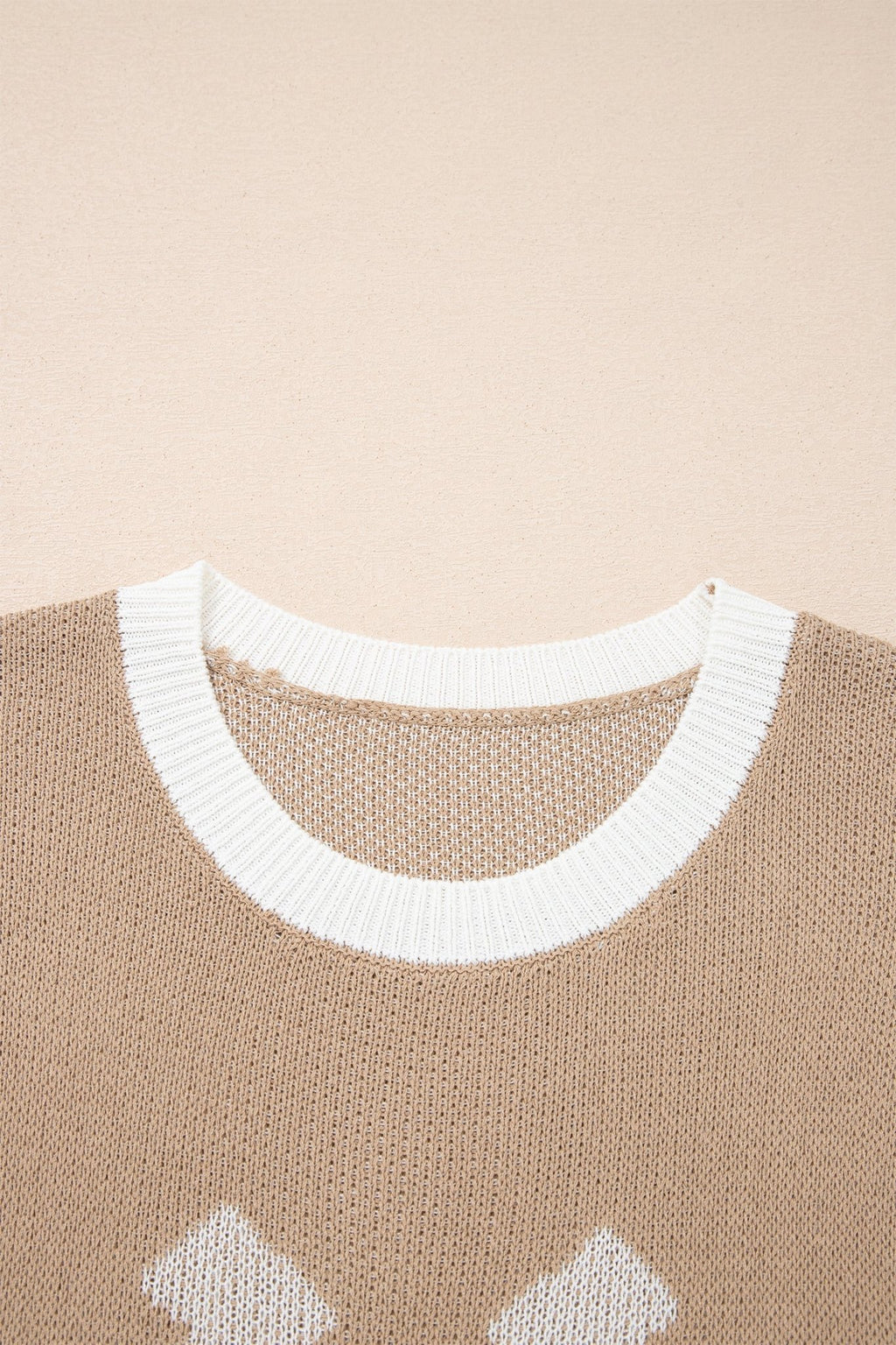 Western Horseshoe Contrast Trim Short Sleeve Sweater - Rooted & Reckless Co.