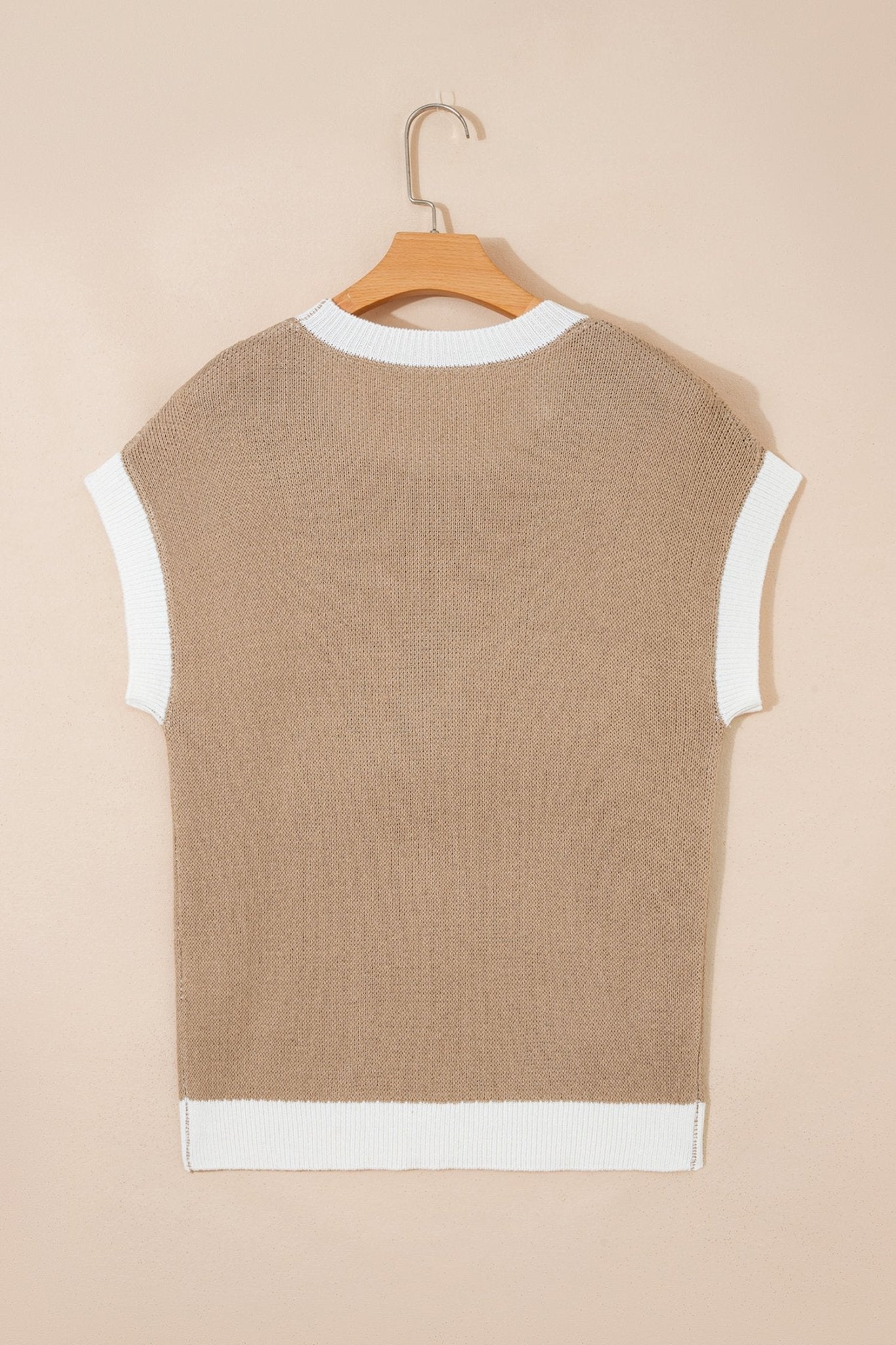 Western Horseshoe Contrast Trim Short Sleeve Sweater - Rooted & Reckless Co.
