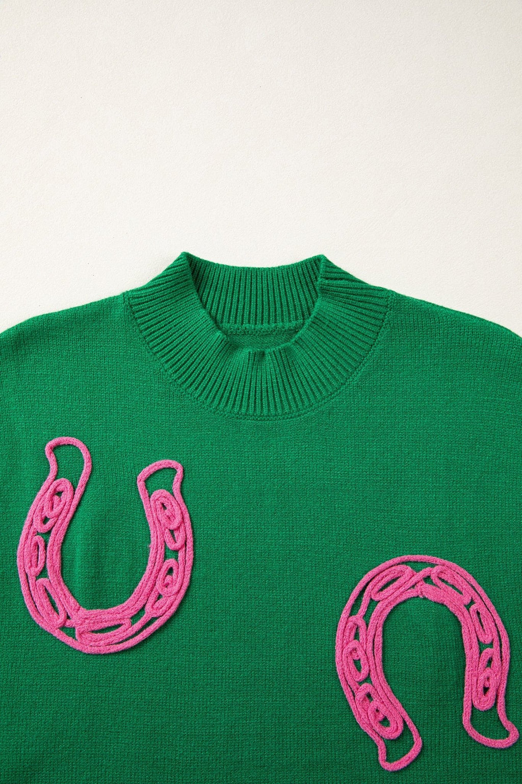 Western Horseshoe Mock Neck Short Sleeve Sweater - Rooted & Reckless Co.