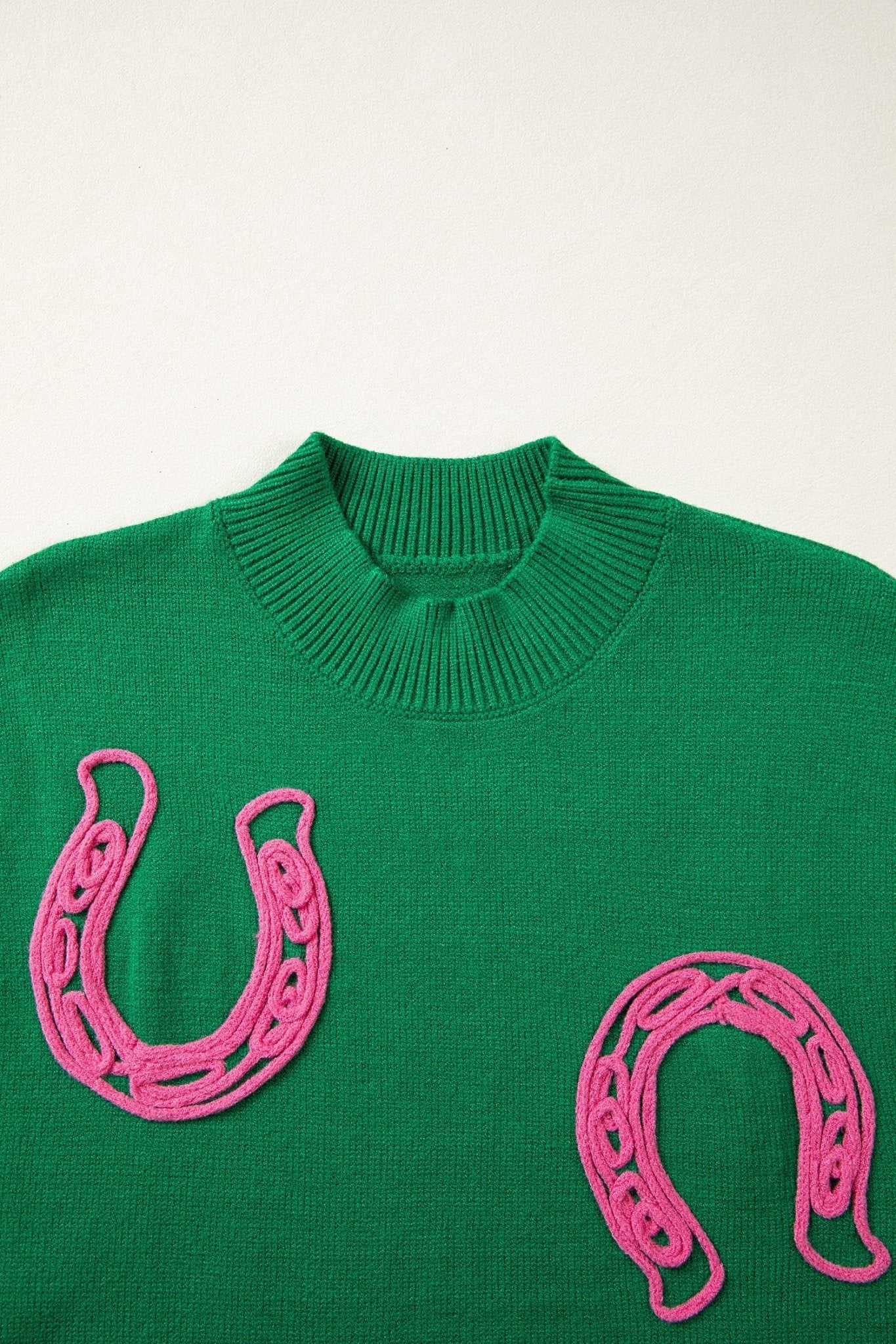 Western Horseshoe Mock Neck Short Sleeve Sweater - Rooted & Reckless Co.