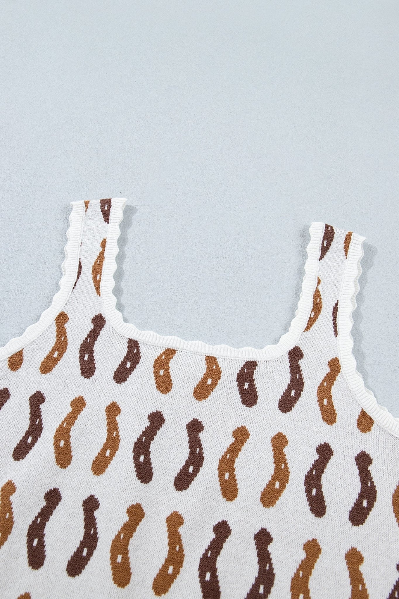 Western Horseshoe Scalloped Sleeveless Sweater Top - Rooted & Reckless Co.