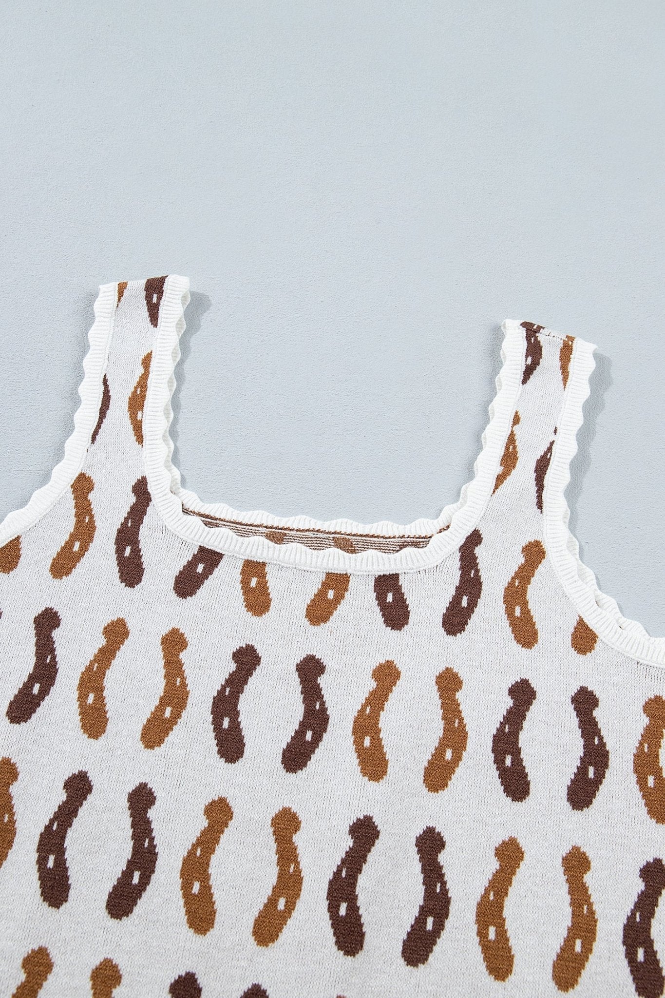 Western Horseshoe Scalloped Sleeveless Sweater Top - Rooted & Reckless Co.