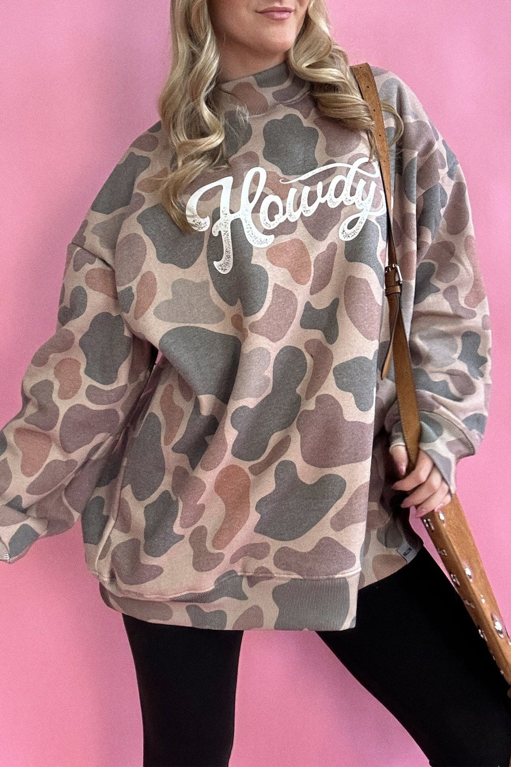 Western Howdy Camo Baggy Pullover Sweatshirt - Rooted & Reckless Co.