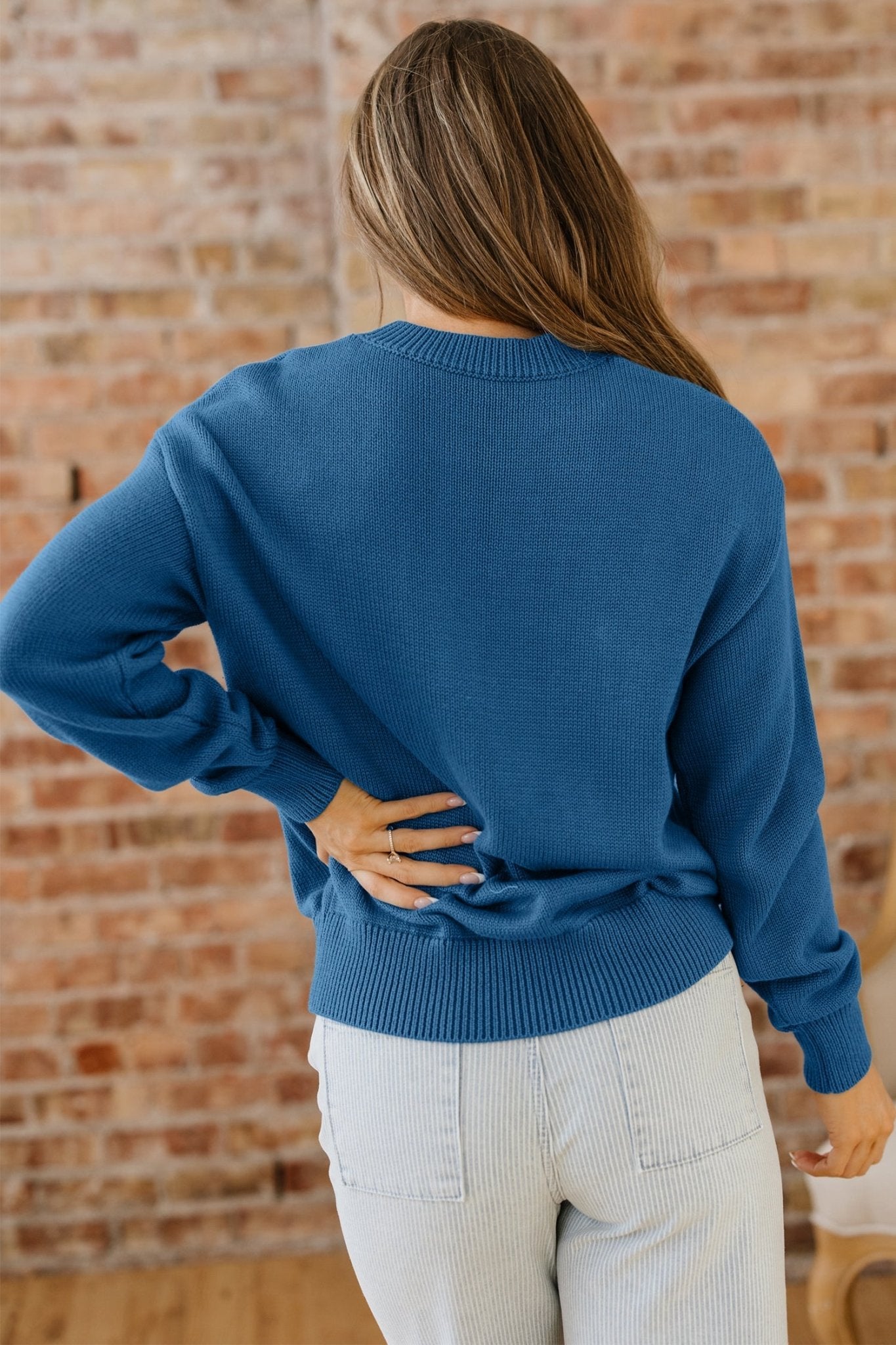 Western Howdy Embroidered Crewneck Sweater - Rooted & Reckless Co.