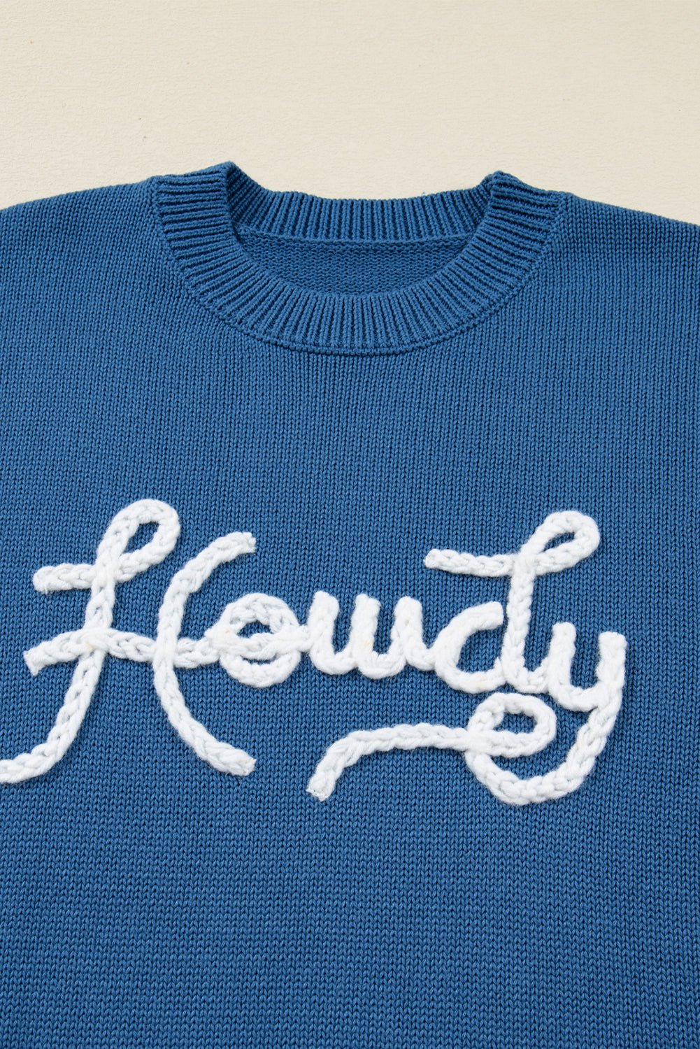 Western Howdy Embroidered Crewneck Sweater - Rooted & Reckless Co.