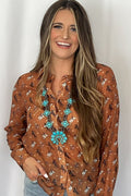 Western Huge Double-Strand Faux Turquoise Squash Blossom Statement Necklace — 32 Inch - Rooted & Reckless Co.