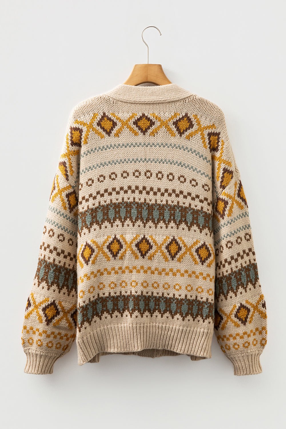 Western Knit Buttoned V-Neck Cardigan Sweater - Rooted & Reckless Co.