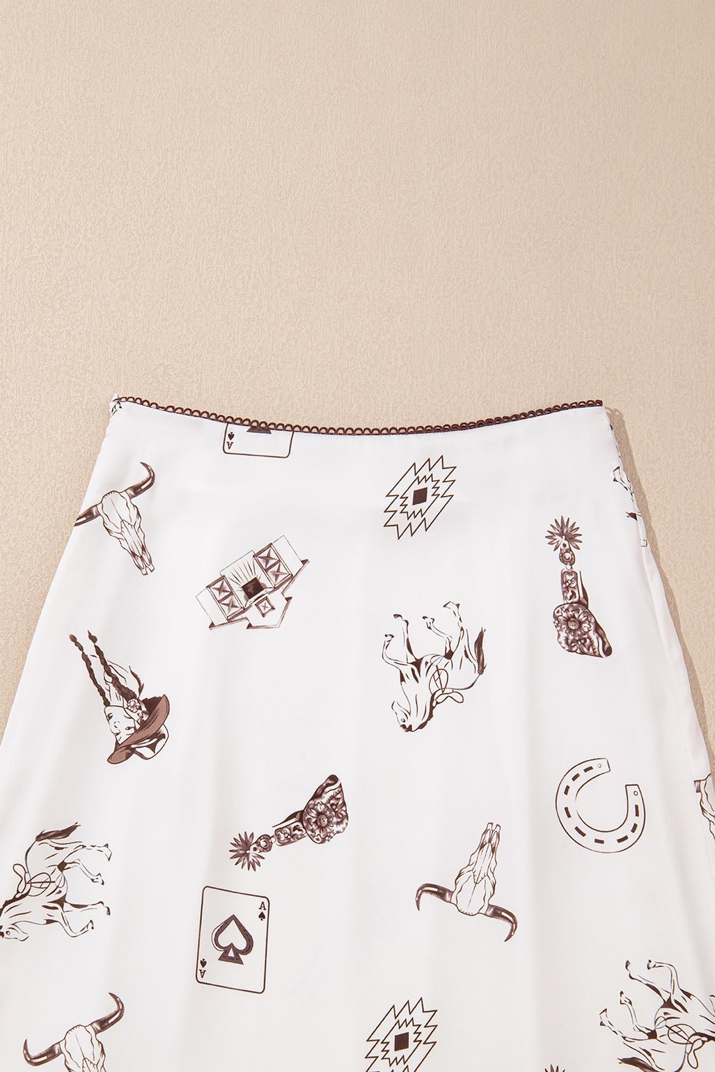 Western Lace Trim High Waist Maxi Skirt - Rooted & Reckless Co.