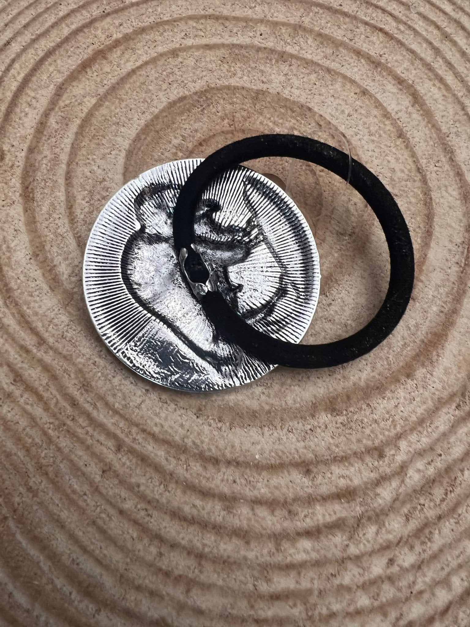 Western Large Buffalo Coin Hair Tie — 2" Faux Buffalo Coin Charm - Rooted & Reckless Co.
