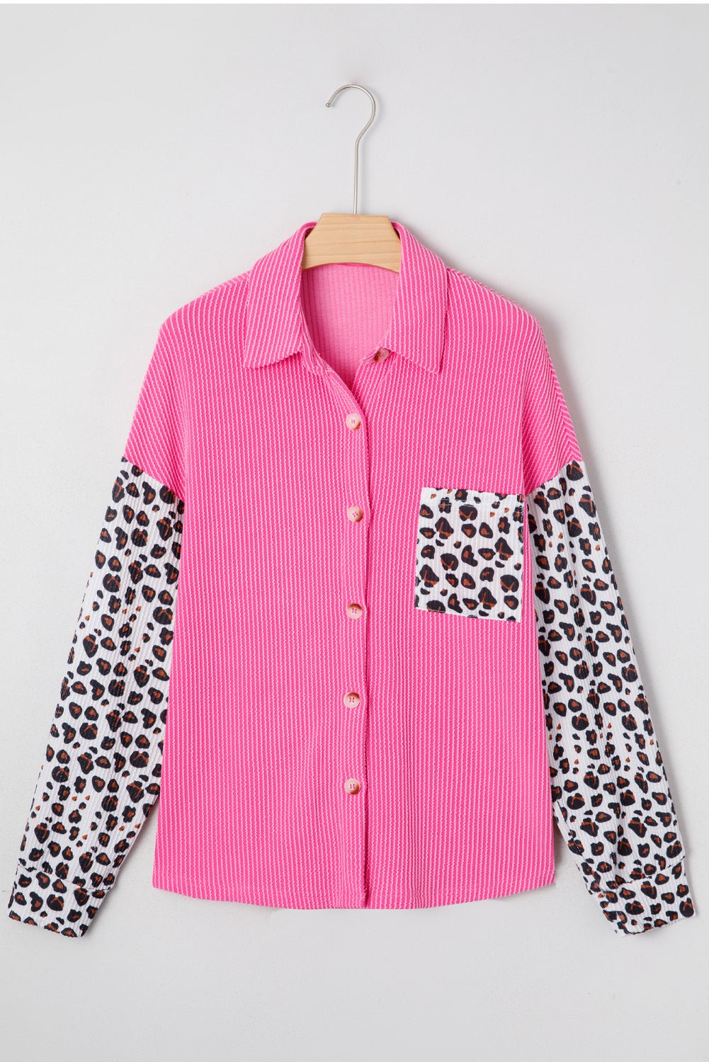 Western Leopard Corded Knit Patchwork Shacket - Rooted & Reckless Co.