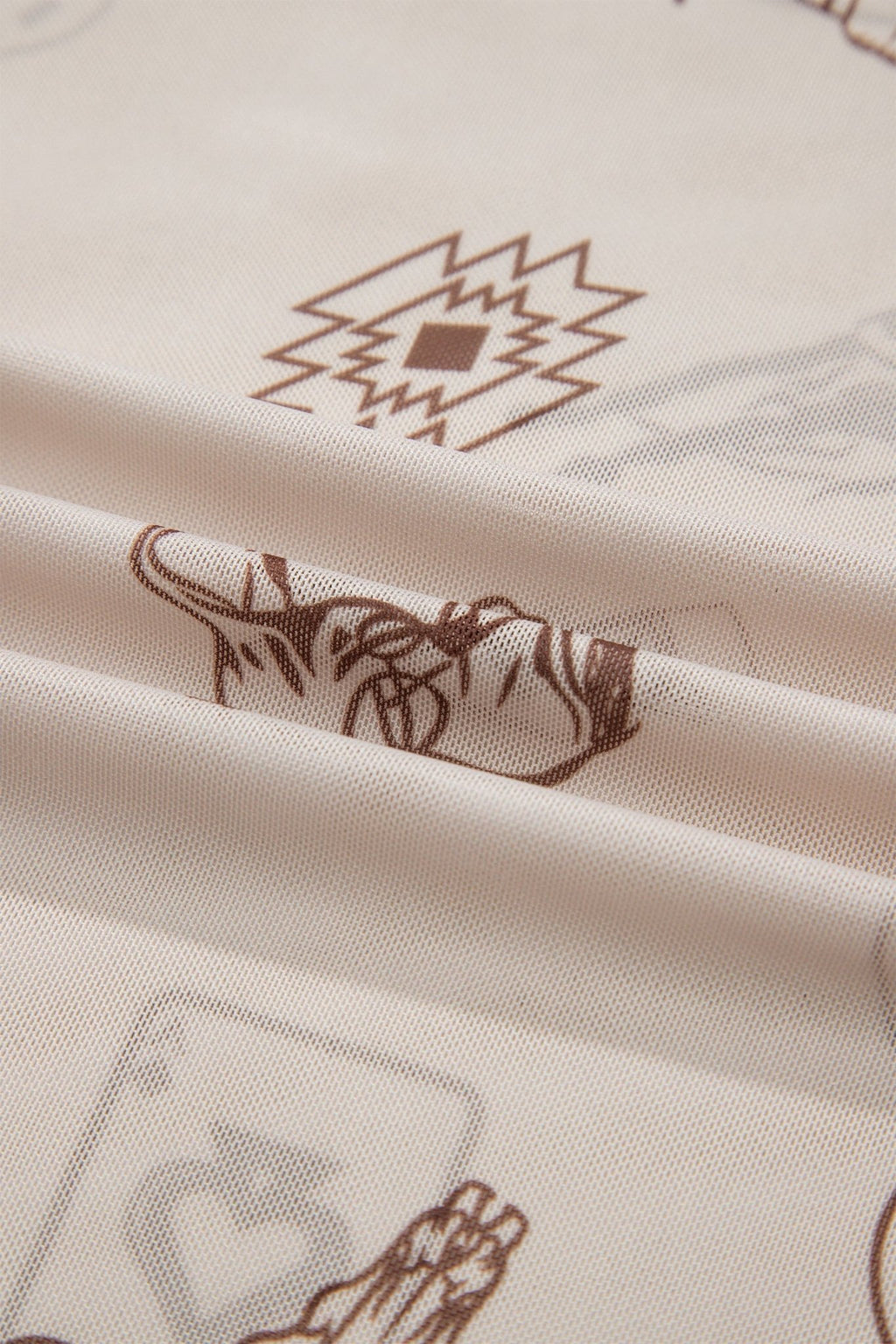 Western & Leopard Mesh Short Sleeve Top - Rooted & Reckless Co.