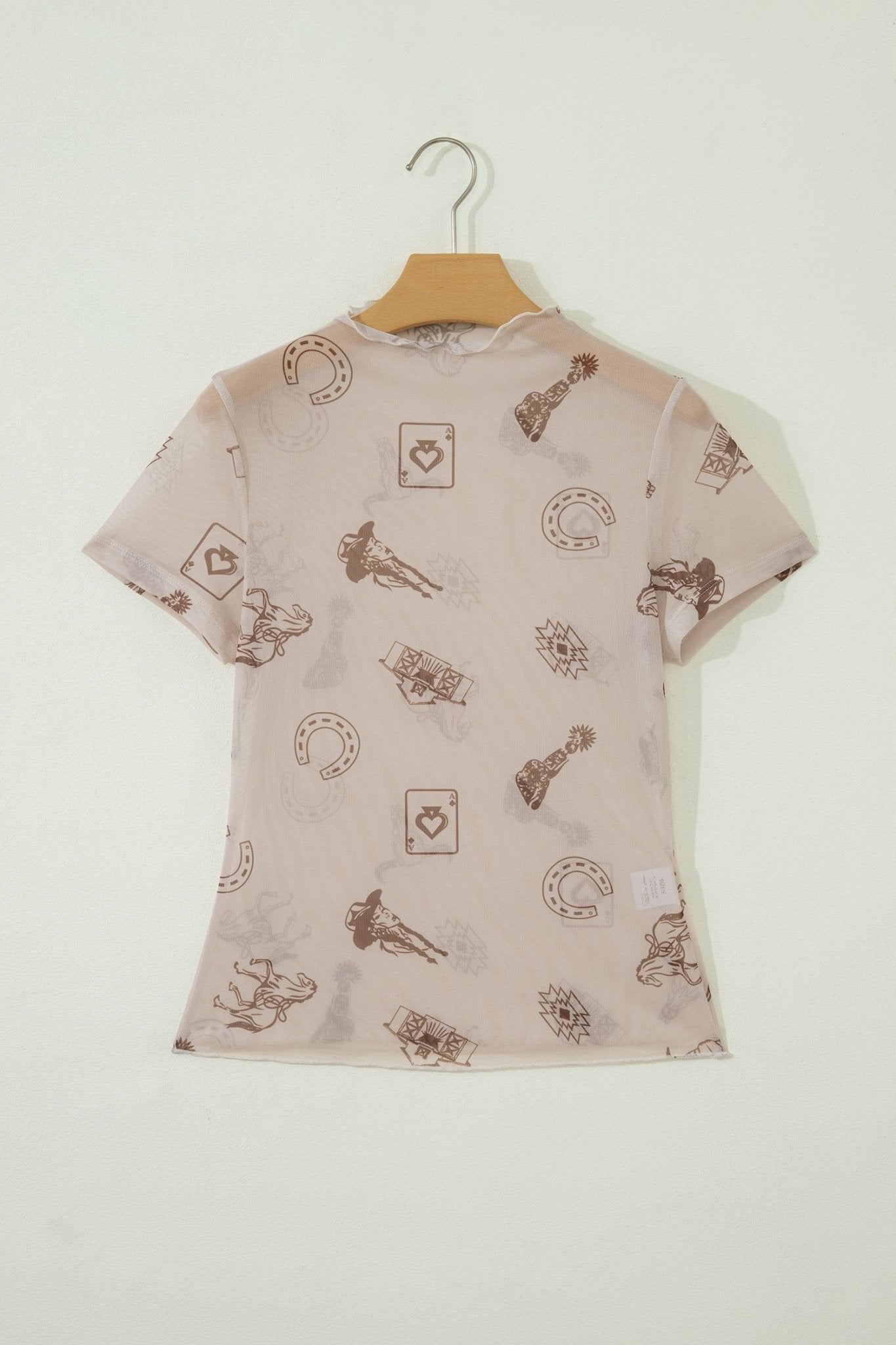 Western & Leopard Mesh Short Sleeve Top - Rooted & Reckless Co.