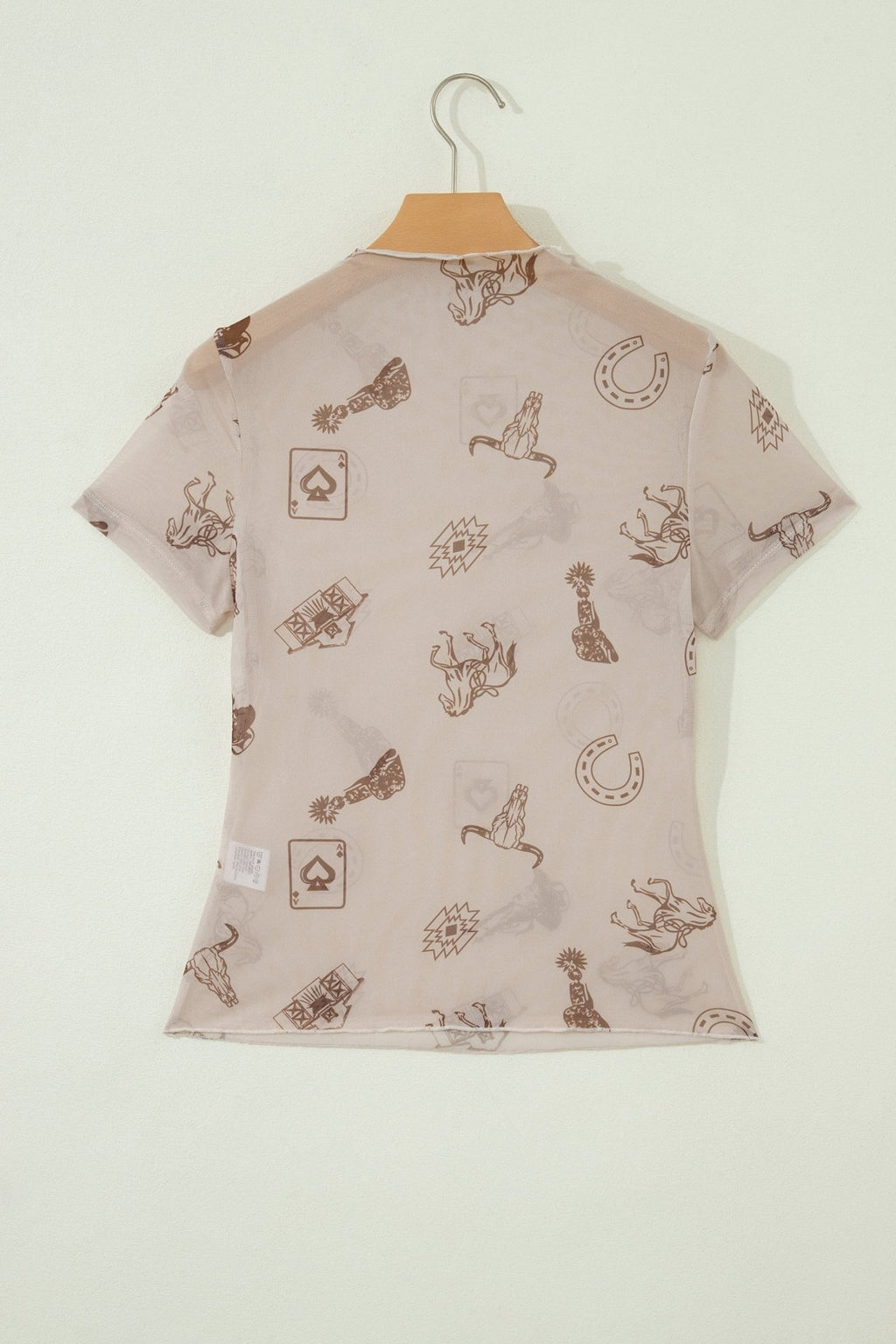 Western & Leopard Mesh Short Sleeve Top - Rooted & Reckless Co.