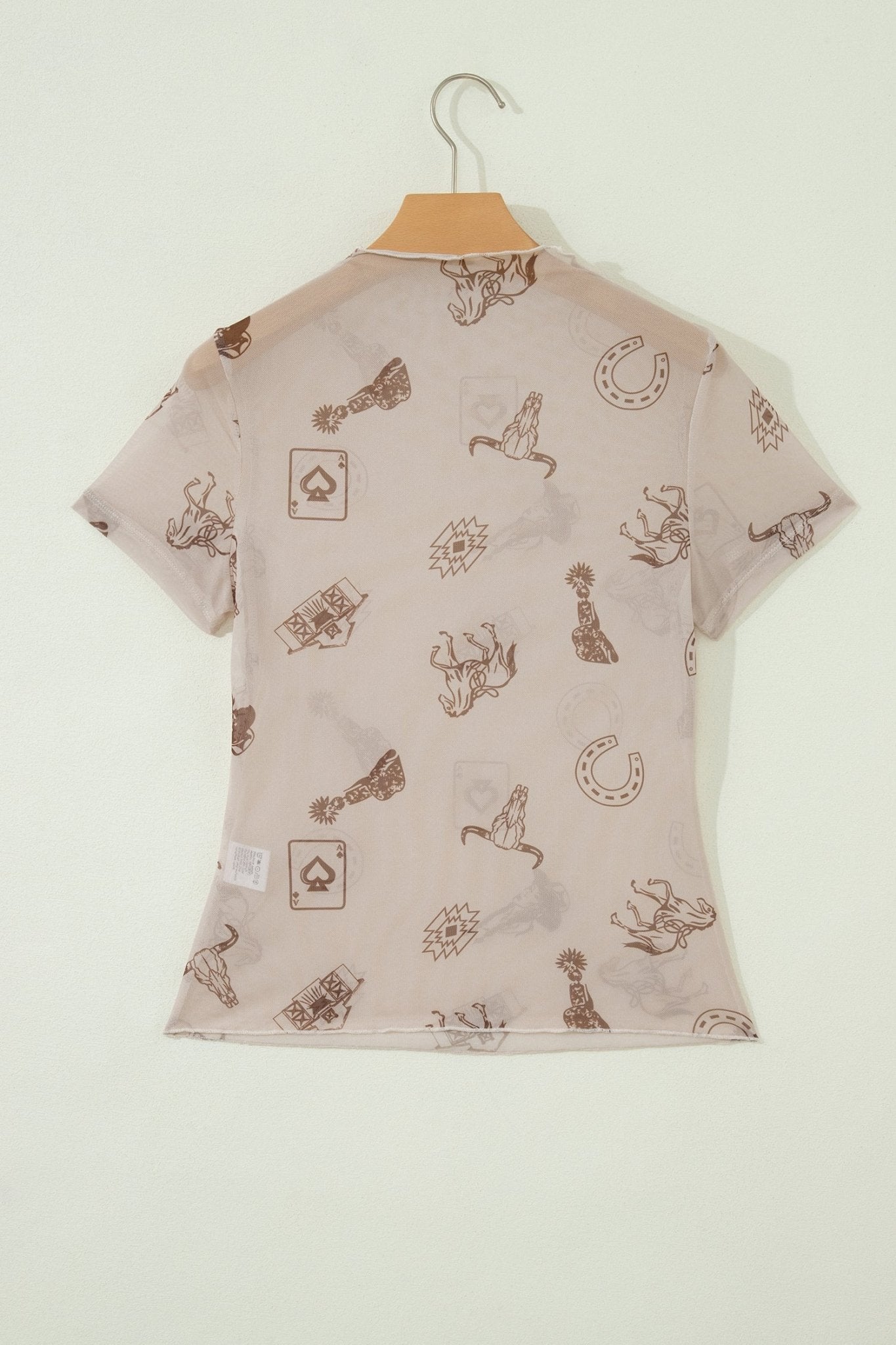 Western & Leopard Mesh Short Sleeve Top - Rooted & Reckless Co.
