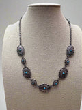 Western Linked Concho Necklace with Faux Turquoise — 18 Inch with Extender - Rooted & Reckless Co.