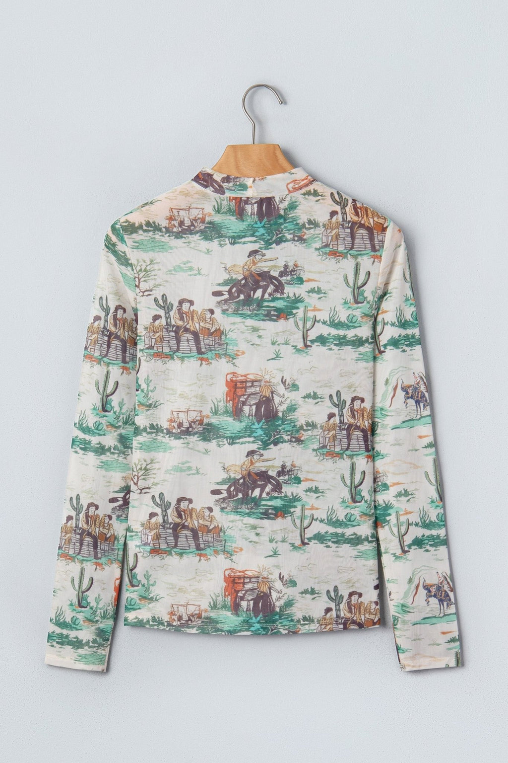 Western Long Sleeve Round Neck Slim Top - Rooted & Reckless Co.