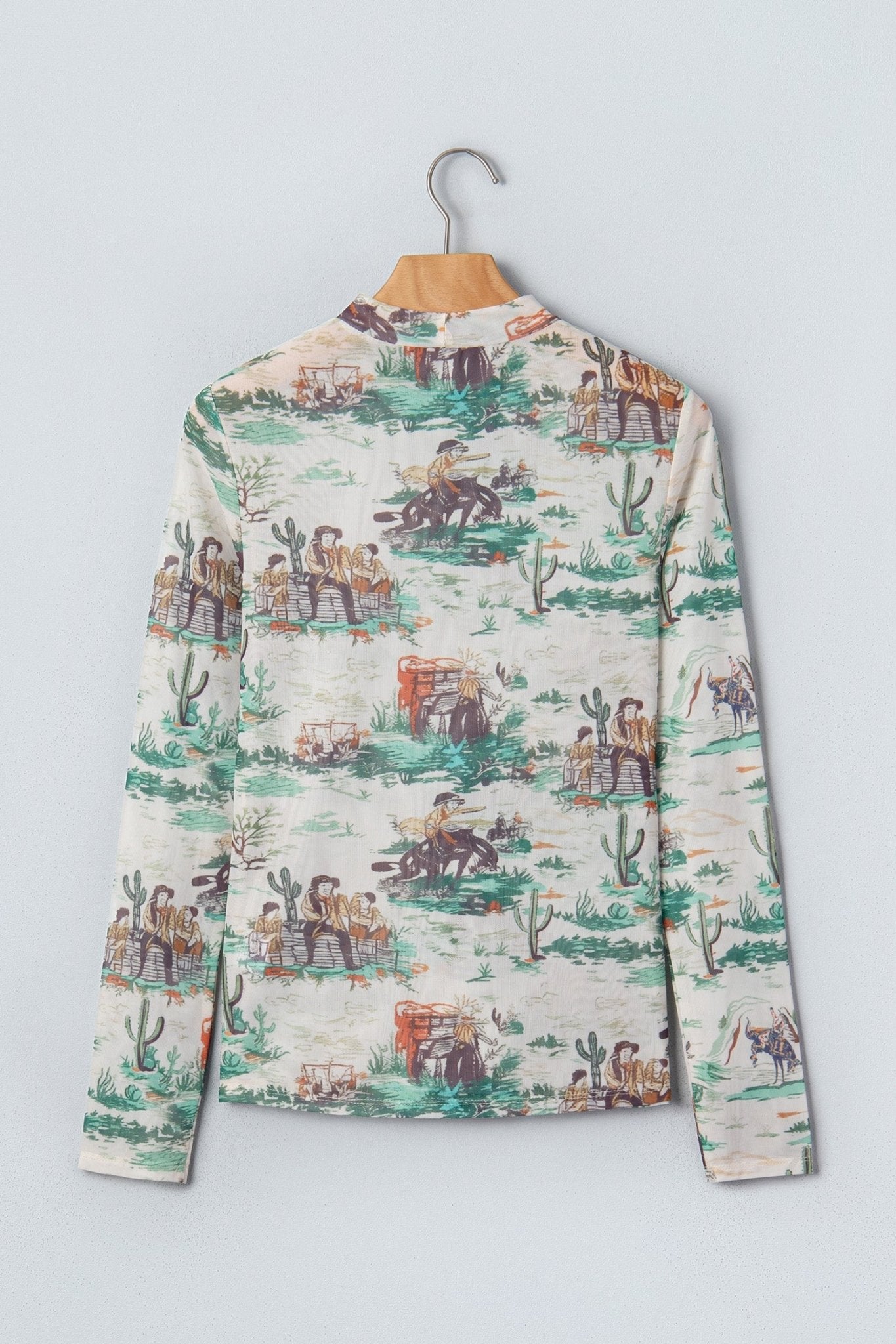 Western Long Sleeve Round Neck Slim Top - Rooted & Reckless Co.