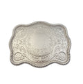 Western Matte Silver Plaque Buckle — Star Detail (Buckle Only) - Rooted & Reckless Co.