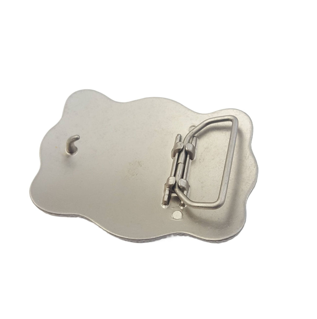 Western Matte Silver Plaque Buckle — Star Detail (Buckle Only) - Rooted & Reckless Co.