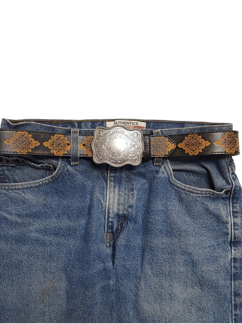 Western Matte Silver Plaque Buckle — Star Detail (Buckle Only) - Rooted & Reckless Co.